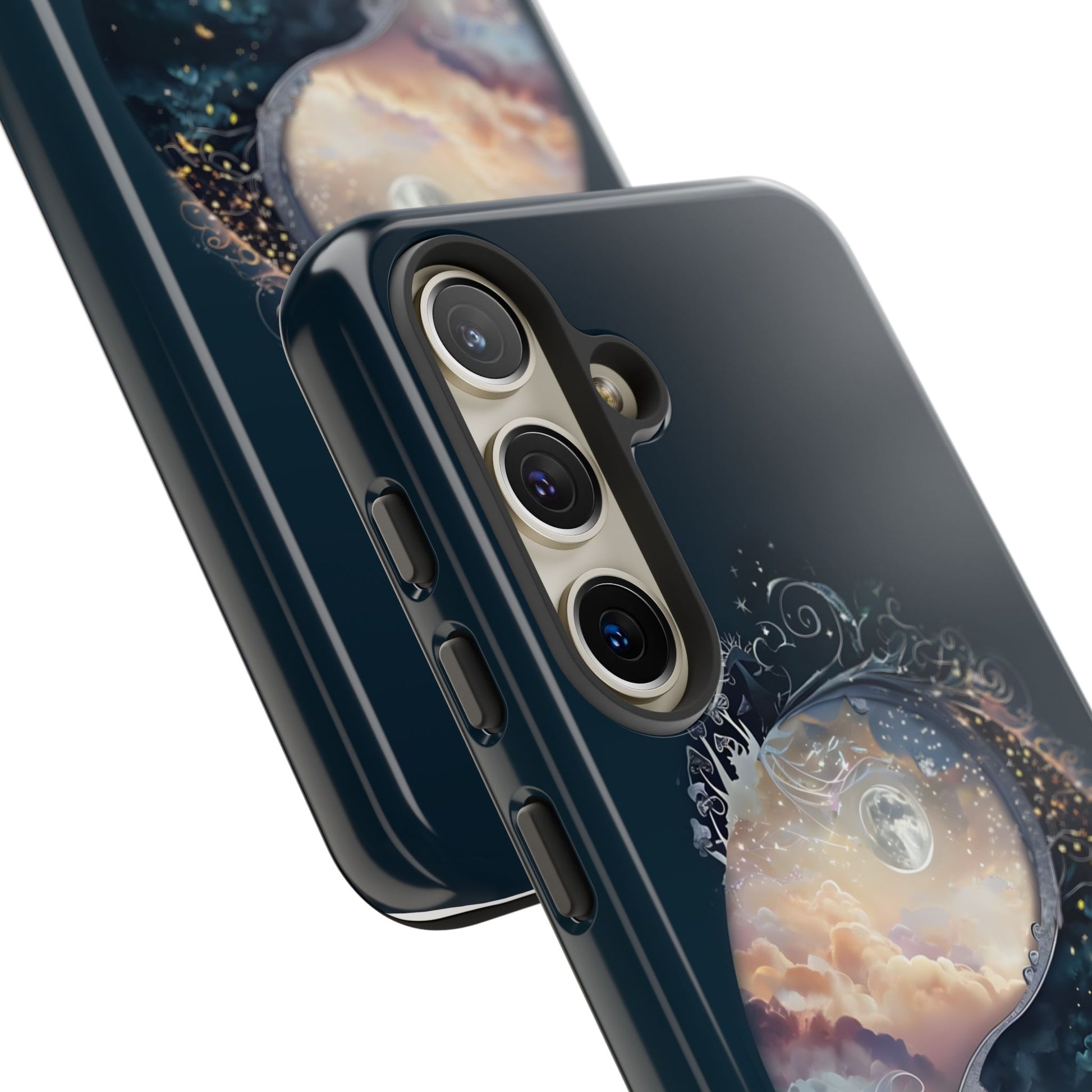 Phone Case, Yin-Yang Symbol Design, Whimsical Day Night Fantasy Print, Protective Cover, Tough Skin, Phone Accessories, Phone Protection