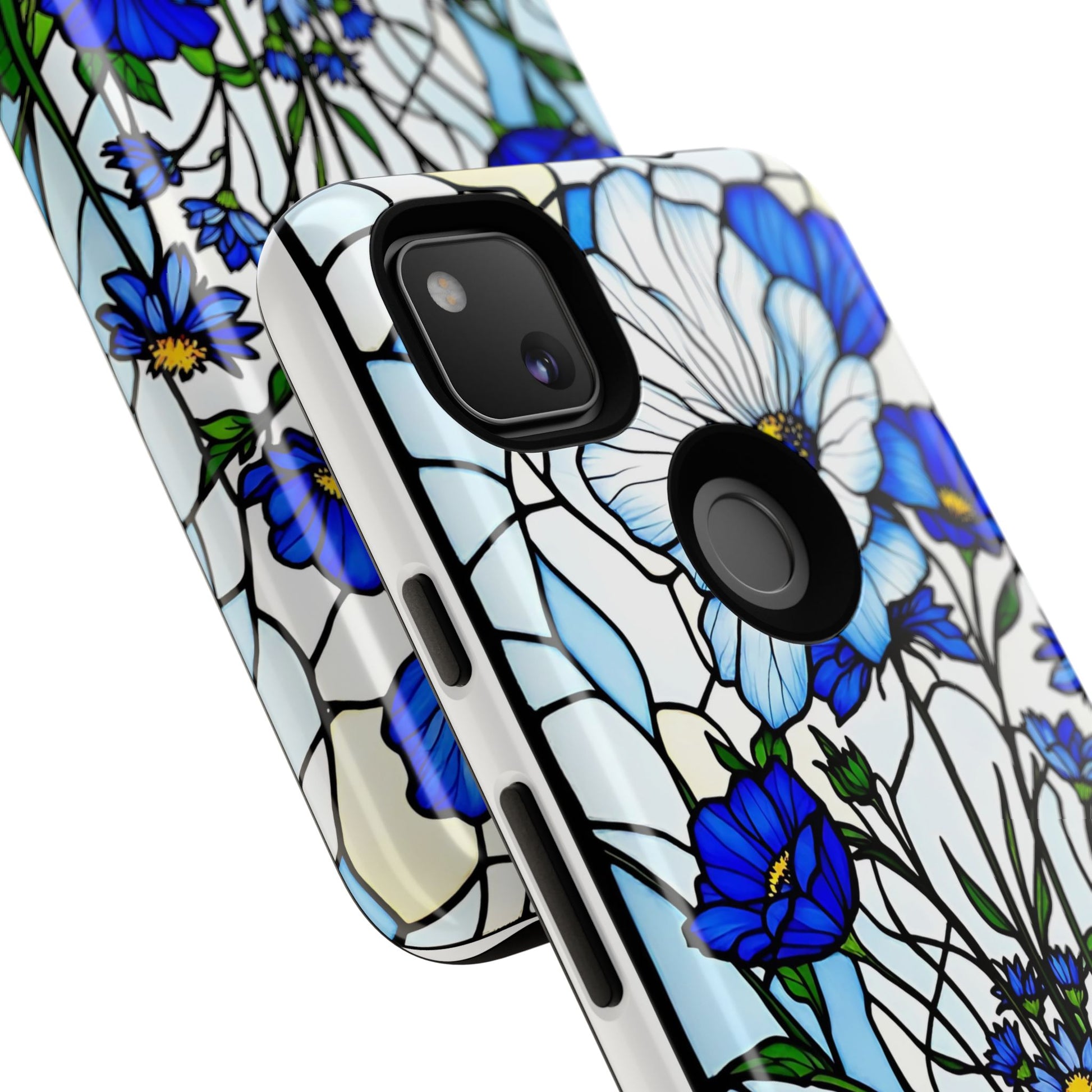 Botanical Stained Glass Tough Case - Floral Phone Cover, Protective Phone Case, Flower Pattern Phone Shell, Nature Inspired Smartphone Case,