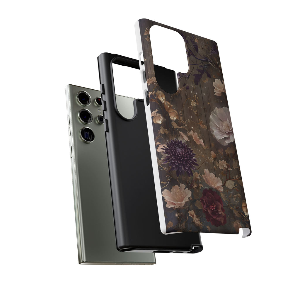 Tough Cases, Enchanting Floral Pattern - Floral Phone Case, Protective Phone Cover, Botanical Design, Flower Print, Tough Shell for Device