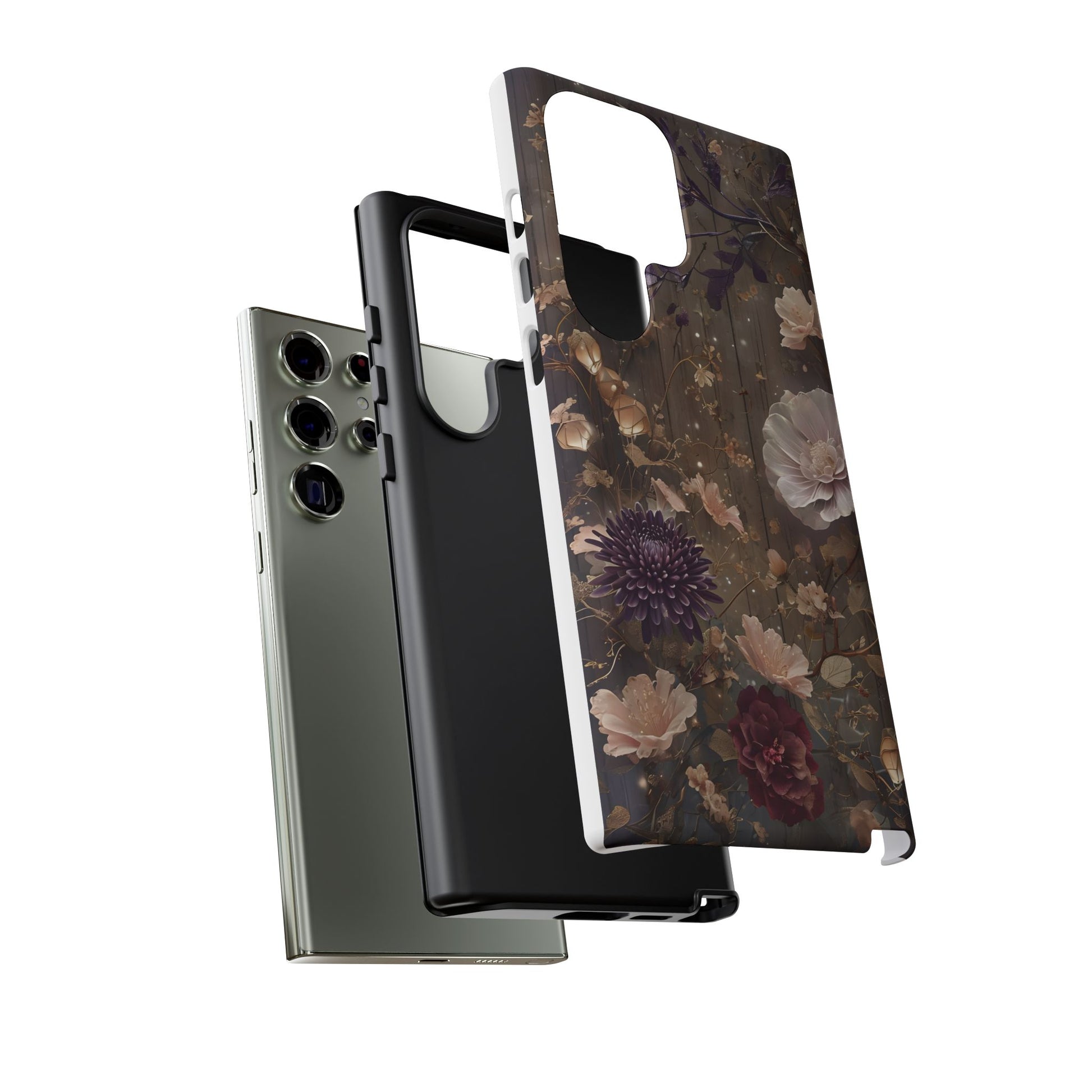 Tough Cases, Enchanting Floral Pattern - Floral Phone Case, Protective Phone Cover, Botanical Design, Flower Print, Tough Shell for Device