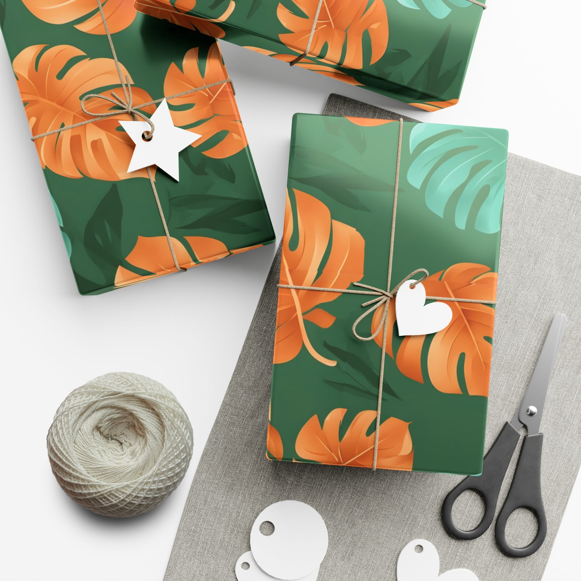 Wrapping Paper, Tropical Monstera Leaf Gift Wrap, Botanical Pattern Sheets, Colorful Holiday Gift Wrap, Jungle Party Wrap Roll, Leafy