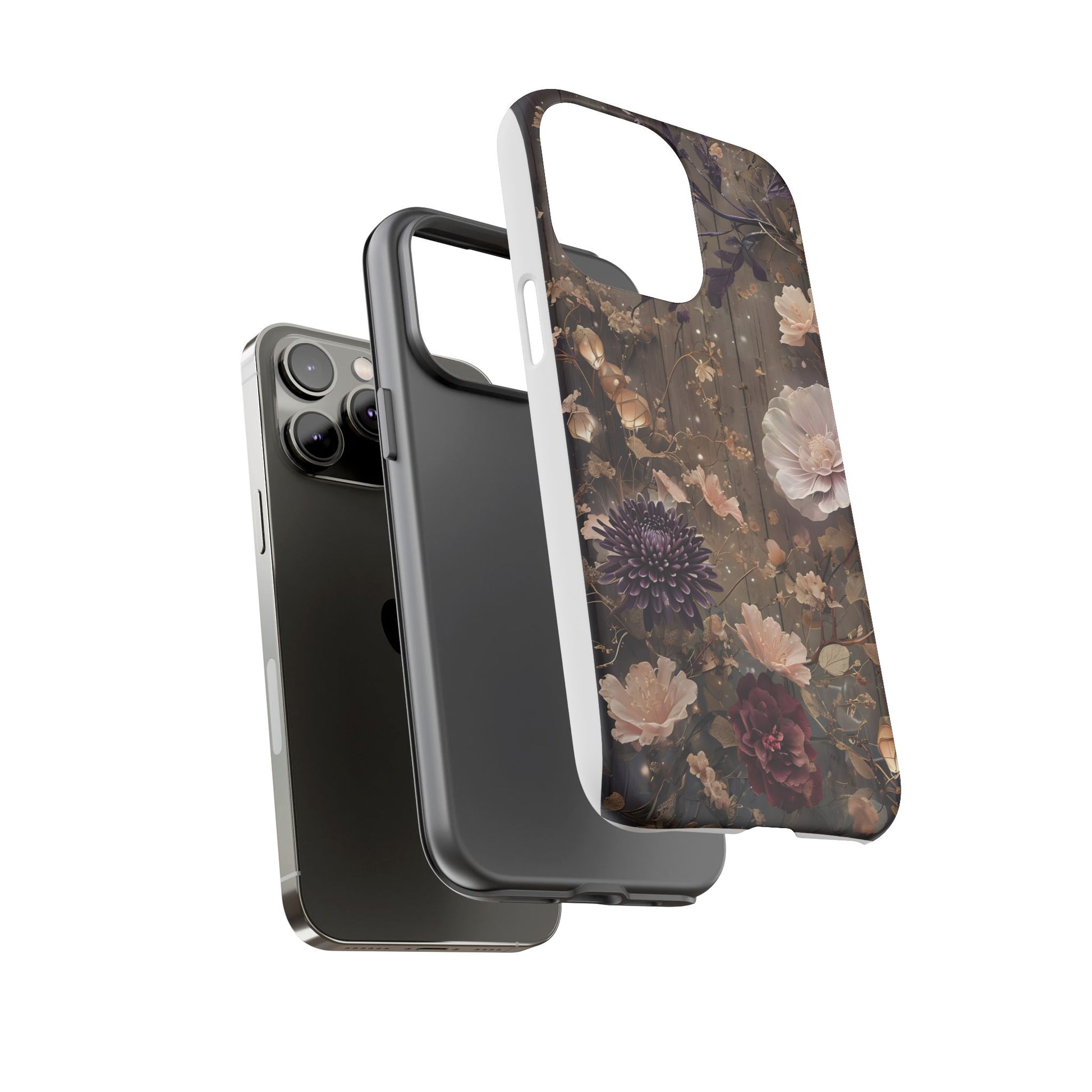 Tough Cases, Enchanting Floral Pattern - Floral Phone Case, Protective Phone Cover, Botanical Design, Flower Print, Tough Shell for Device