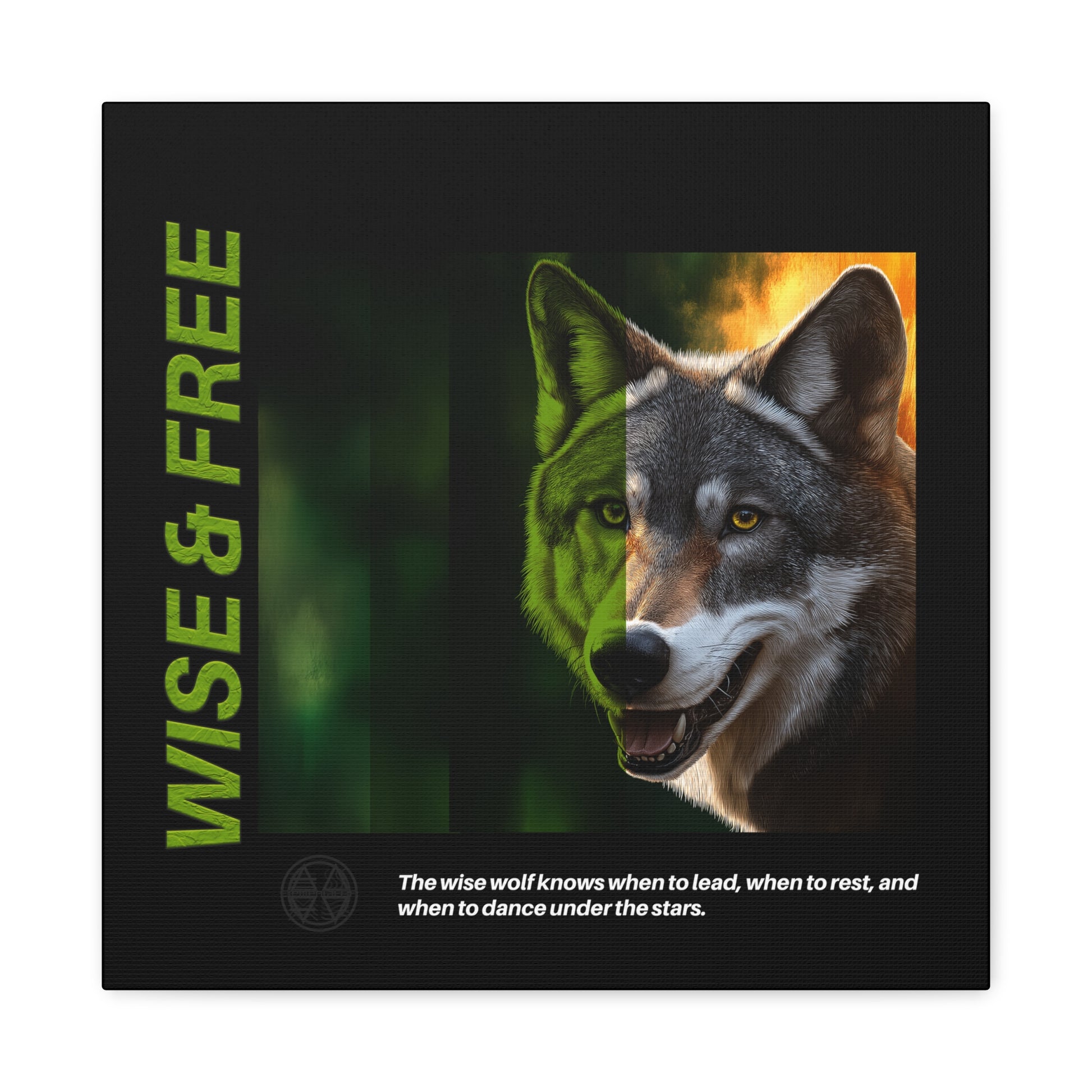 Canvas Art, Wise & Free Wall Decor, Inspirational Wolf, Motivational Home Decor, Nature-Themed Gift