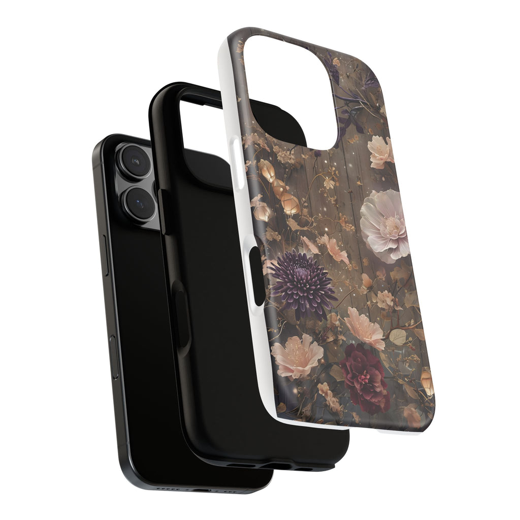 Tough Cases, Enchanting Floral Pattern - Floral Phone Case, Protective Phone Cover, Botanical Design, Flower Print, Tough Shell for Device