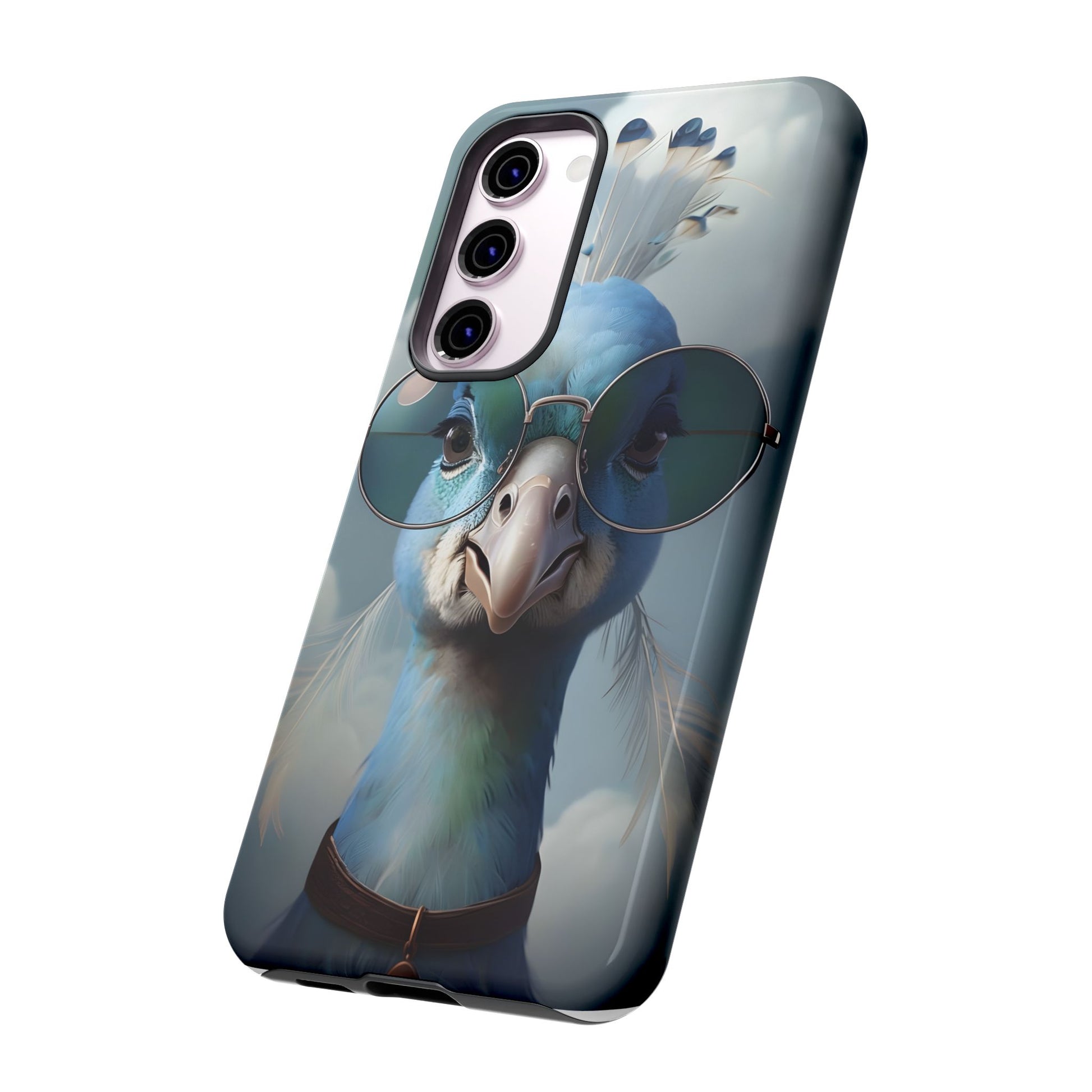 Phone Case, Glamorous Peacock Wearing Sunglasses - Protective Cover, Unique Gift, Trendy Accessories, Animal Lover, Fashionable Mobile Shell