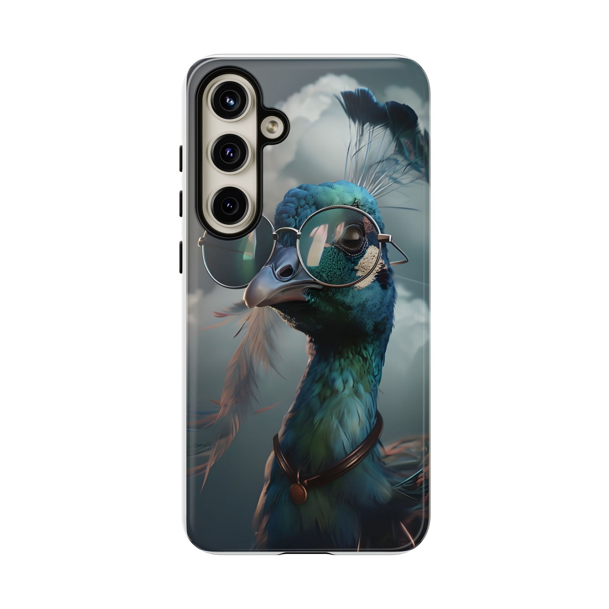 Phone Case, Peacock Design, Neon Lighting, Unique Gift, Hard Shell Cover, Protective Sleeve
