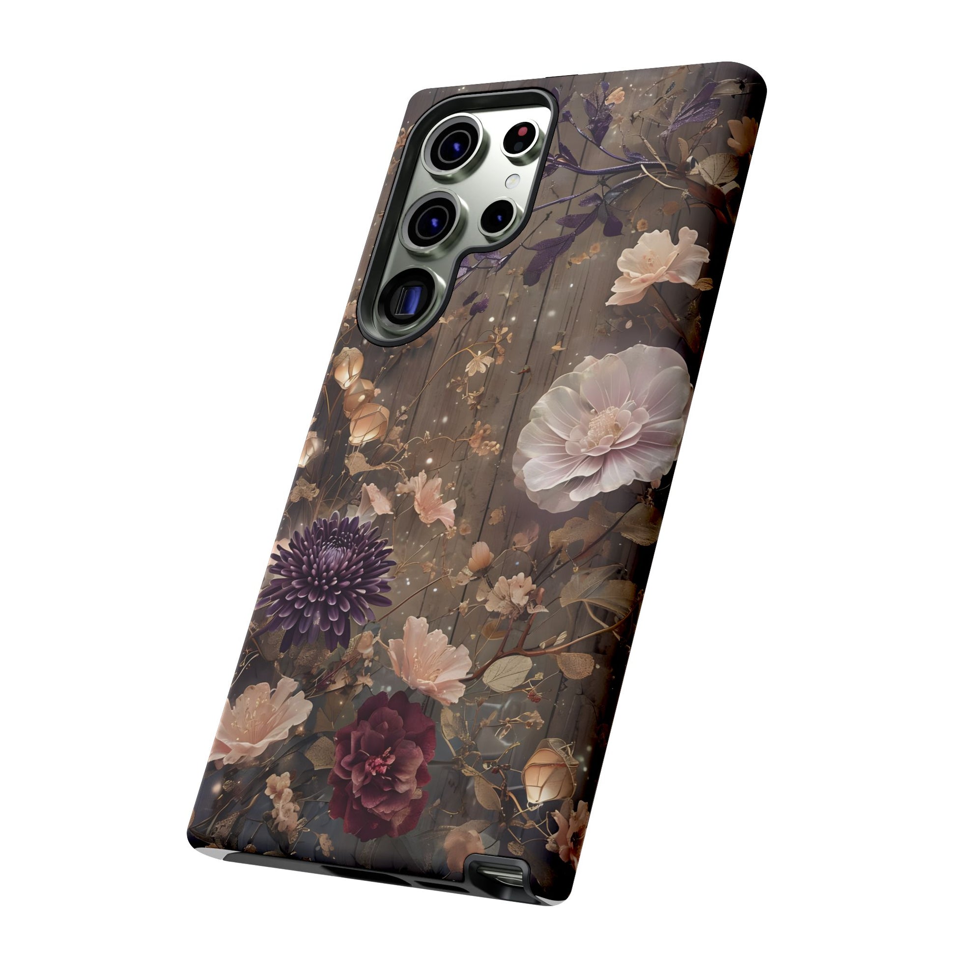 Tough Cases, Enchanting Floral Pattern - Floral Phone Case, Protective Phone Cover, Botanical Design, Flower Print, Tough Shell for Device