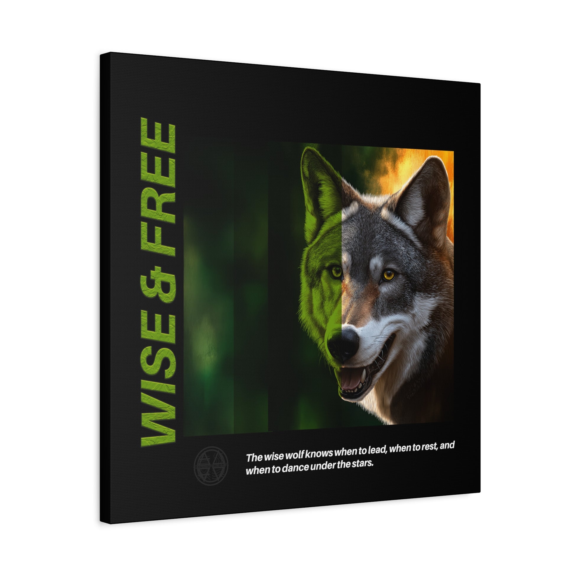 Canvas Art, Wise & Free Wall Decor, Inspirational Wolf, Motivational Home Decor, Nature-Themed Gift