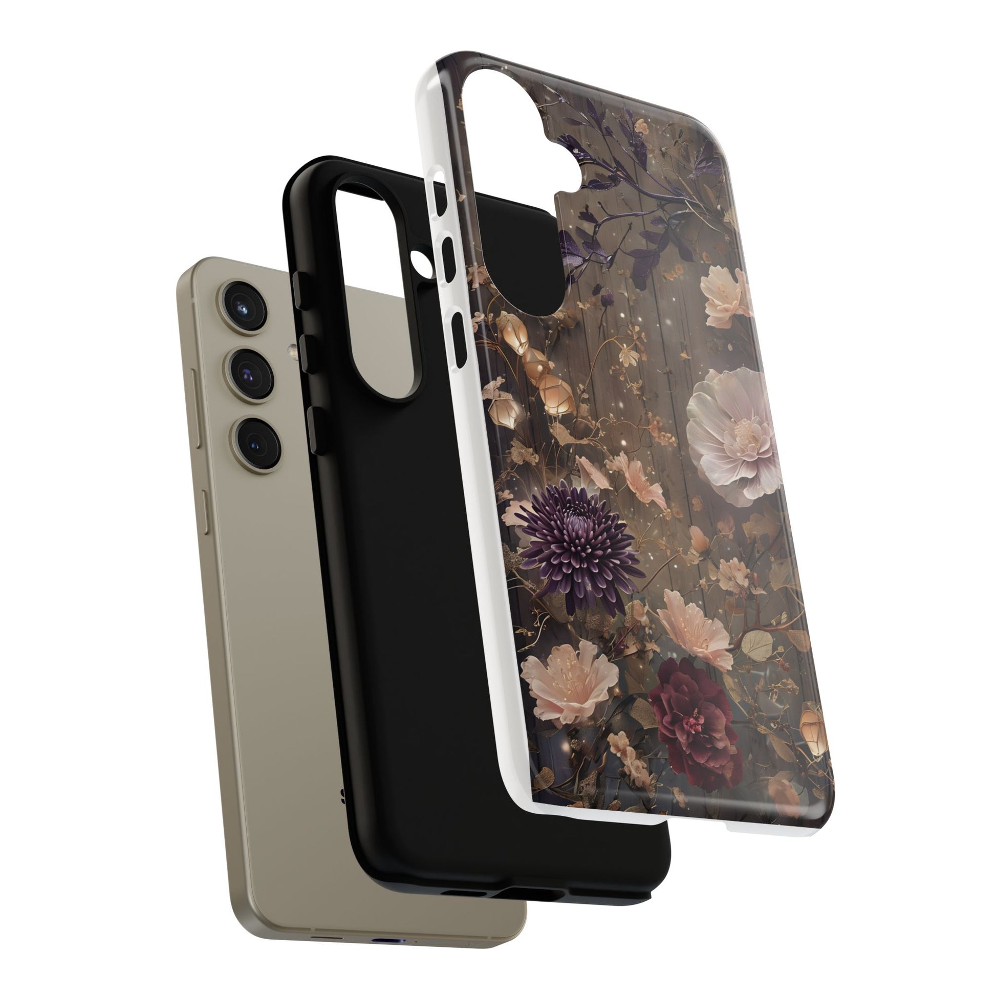 Tough Cases, Enchanting Floral Pattern - Floral Phone Case, Protective Phone Cover, Botanical Design, Flower Print, Tough Shell for Device