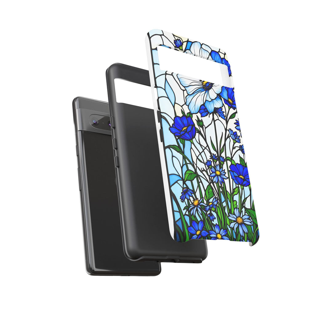Botanical Stained Glass Tough Case - Floral Phone Cover, Protective Phone Case, Flower Pattern Phone Shell, Nature Inspired Smartphone Case,