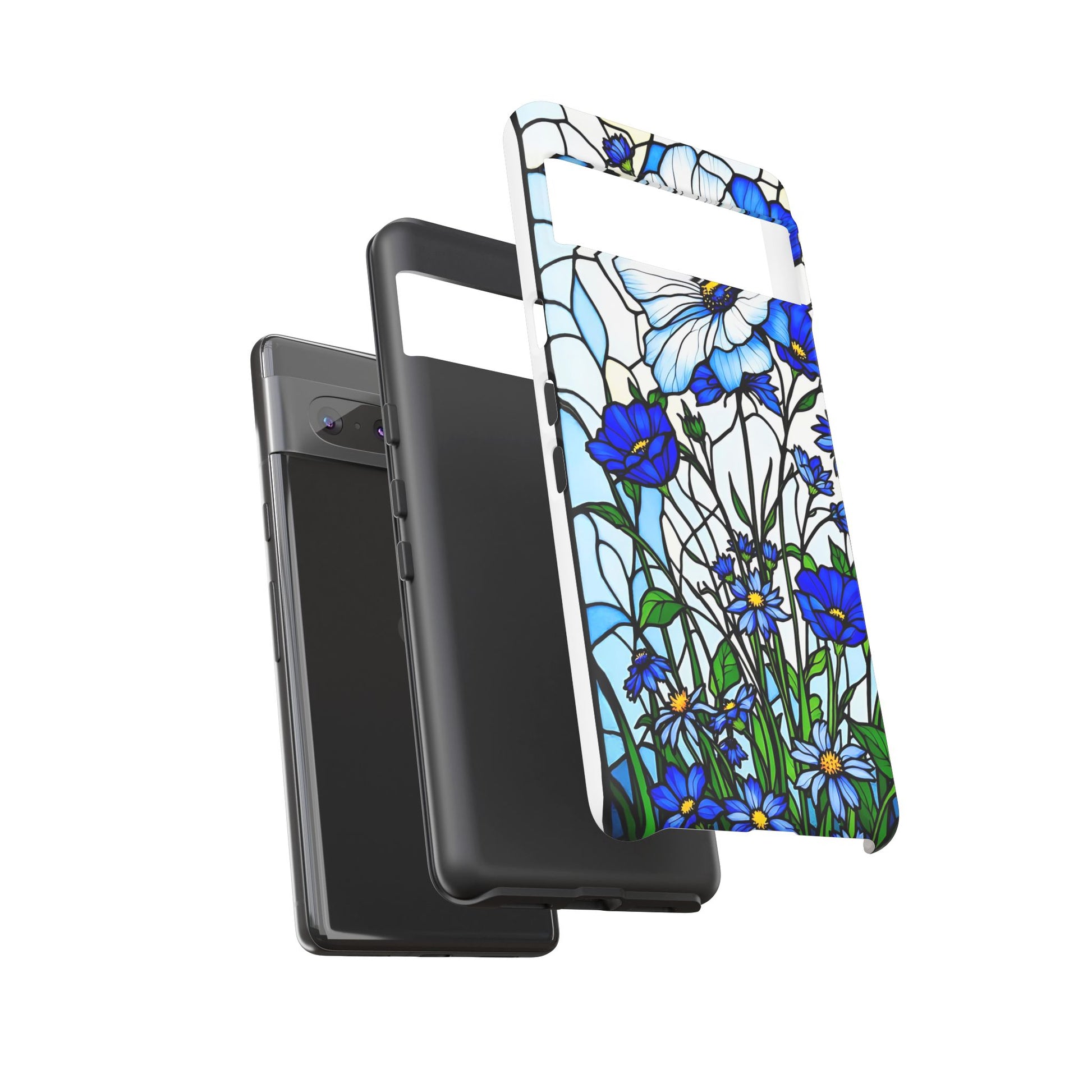 Botanical Stained Glass Tough Case - Floral Phone Cover, Protective Phone Case, Flower Pattern Phone Shell, Nature Inspired Smartphone Case,
