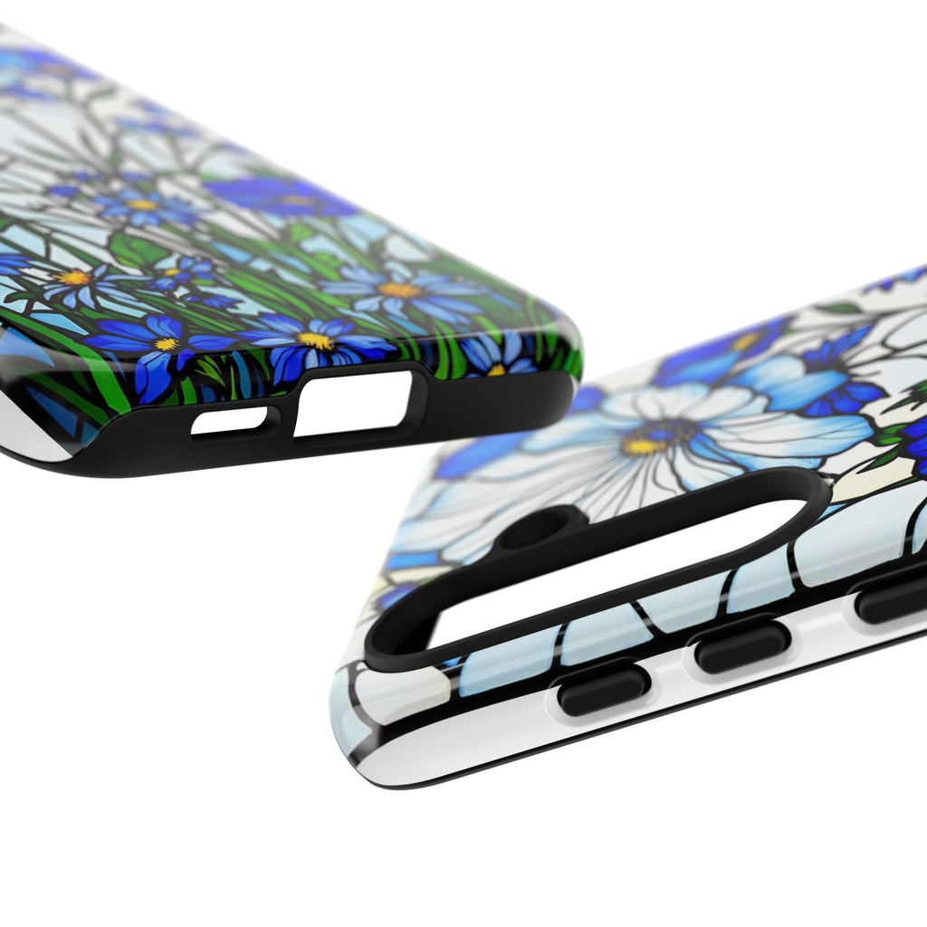 Botanical Stained Glass Tough Case - Floral Phone Cover, Protective Phone Case, Flower Pattern Phone Shell, Nature Inspired Smartphone Case,