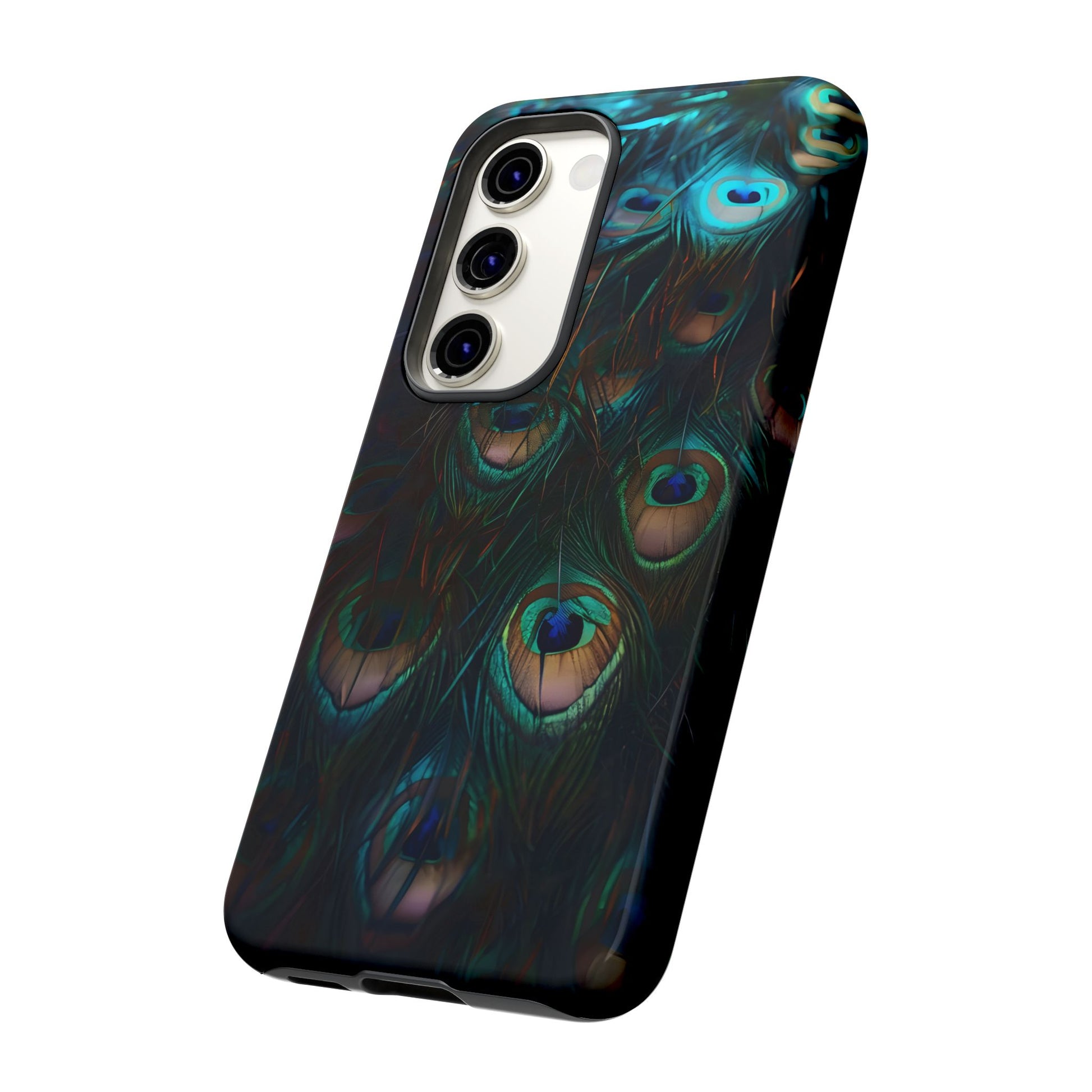Phone Case, Close Up Peacock Feathers Design, Protective Cover, Unique Gift, Stylish Accessory, Nature Lover Gift, Feather Print Case