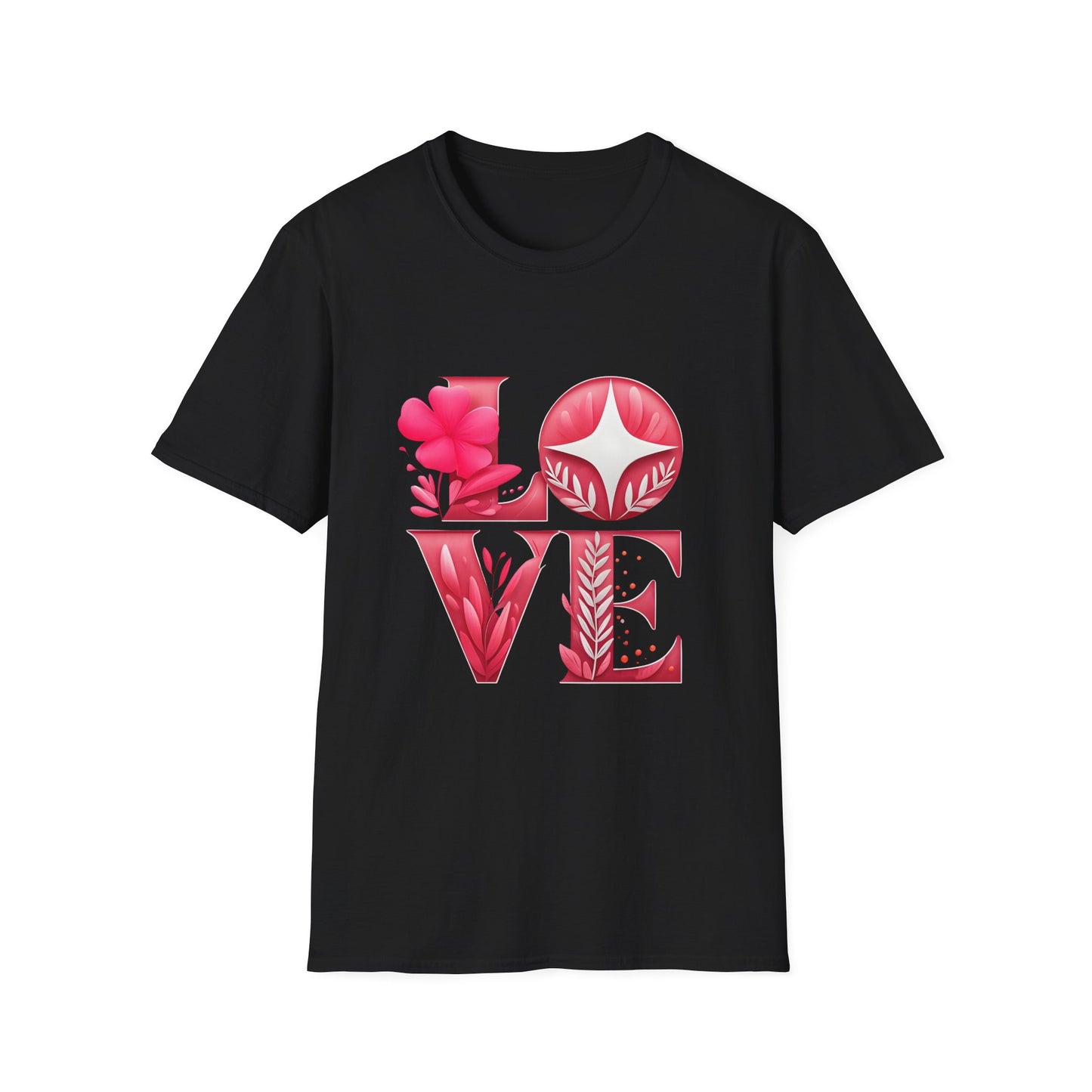 Love Typography Floral T-Shirt, Romantic Graphic Tee, Gift for Her, Valentine's Day Shirt, Spring Fashion Top