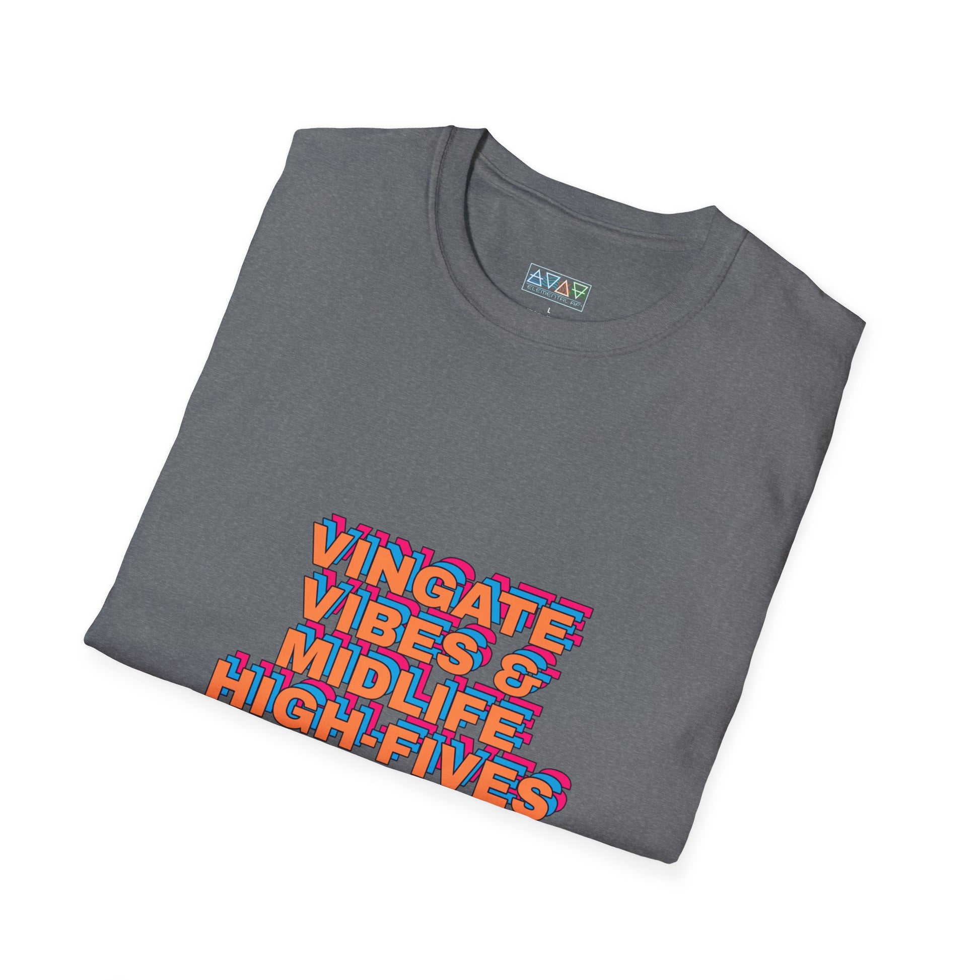 Vintage Vibes Unisex T-Shirt, Retro Tee, Midlife High-Fives Shirt, 70s Inspired Top, Nostalgic Graphic Tee