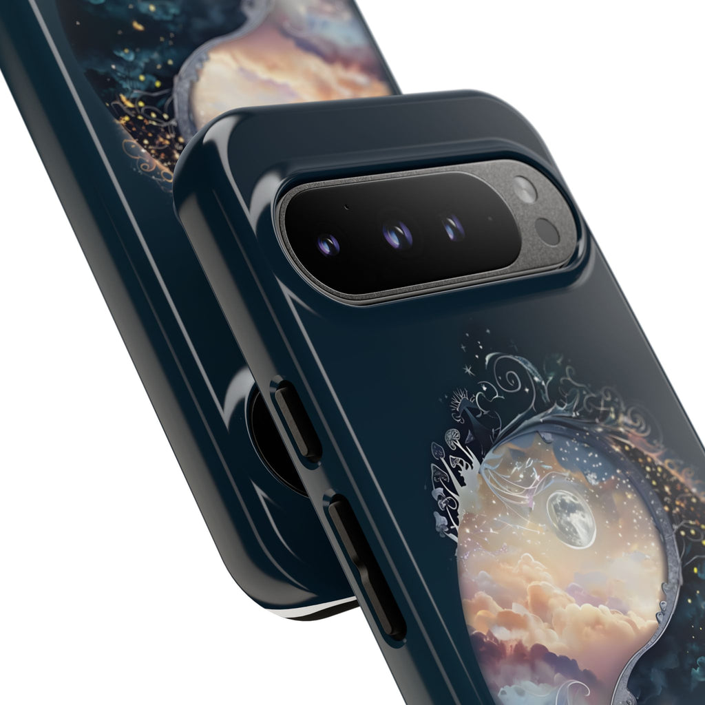 Phone Case, Yin-Yang Symbol Design, Whimsical Day Night Fantasy Print, Protective Cover, Tough Skin, Phone Accessories, Phone Protection