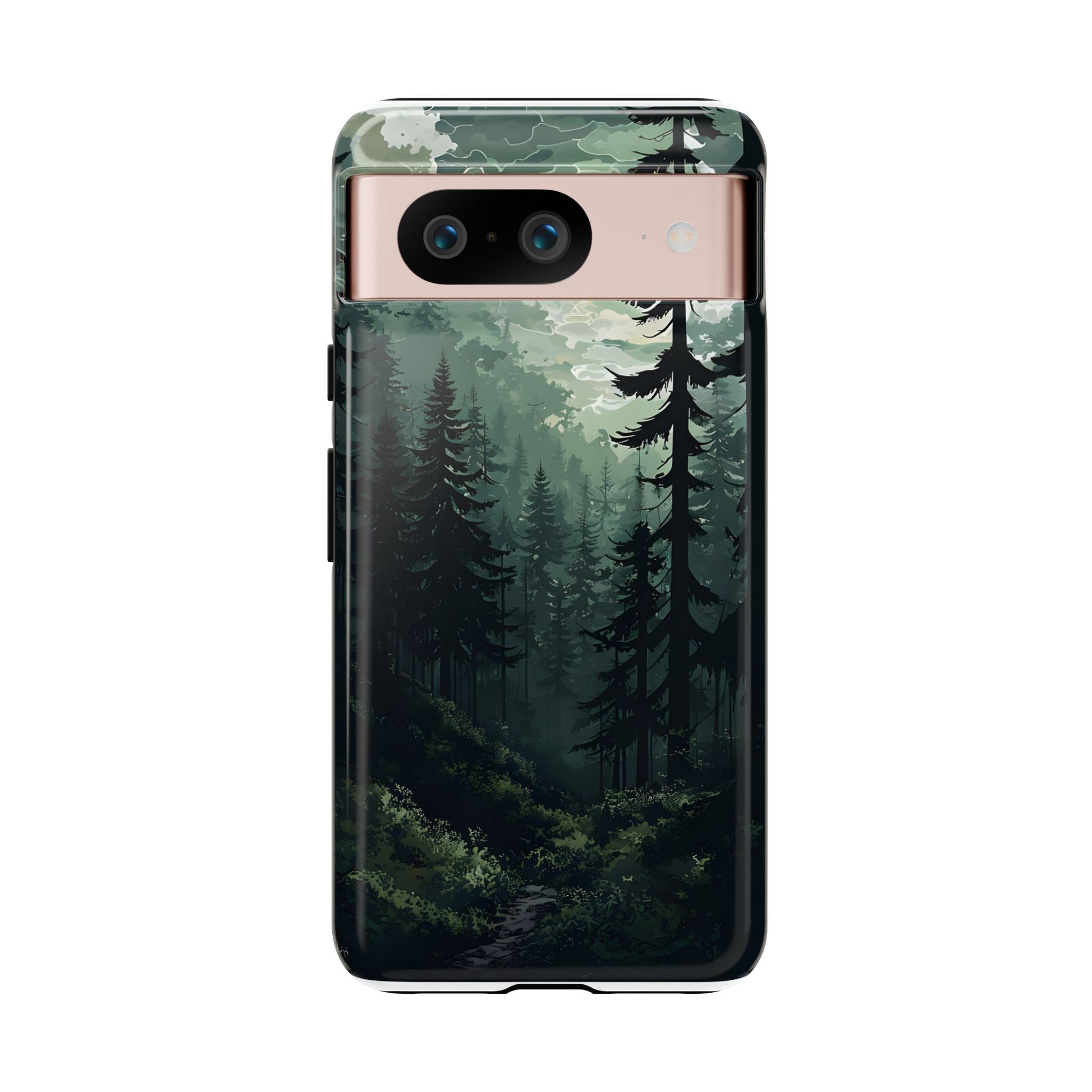 Phone Case, Serene Forest Landscape Digital Illustration Phone Case Cover, Tough Protective Cover, Unique Gift, Trendy