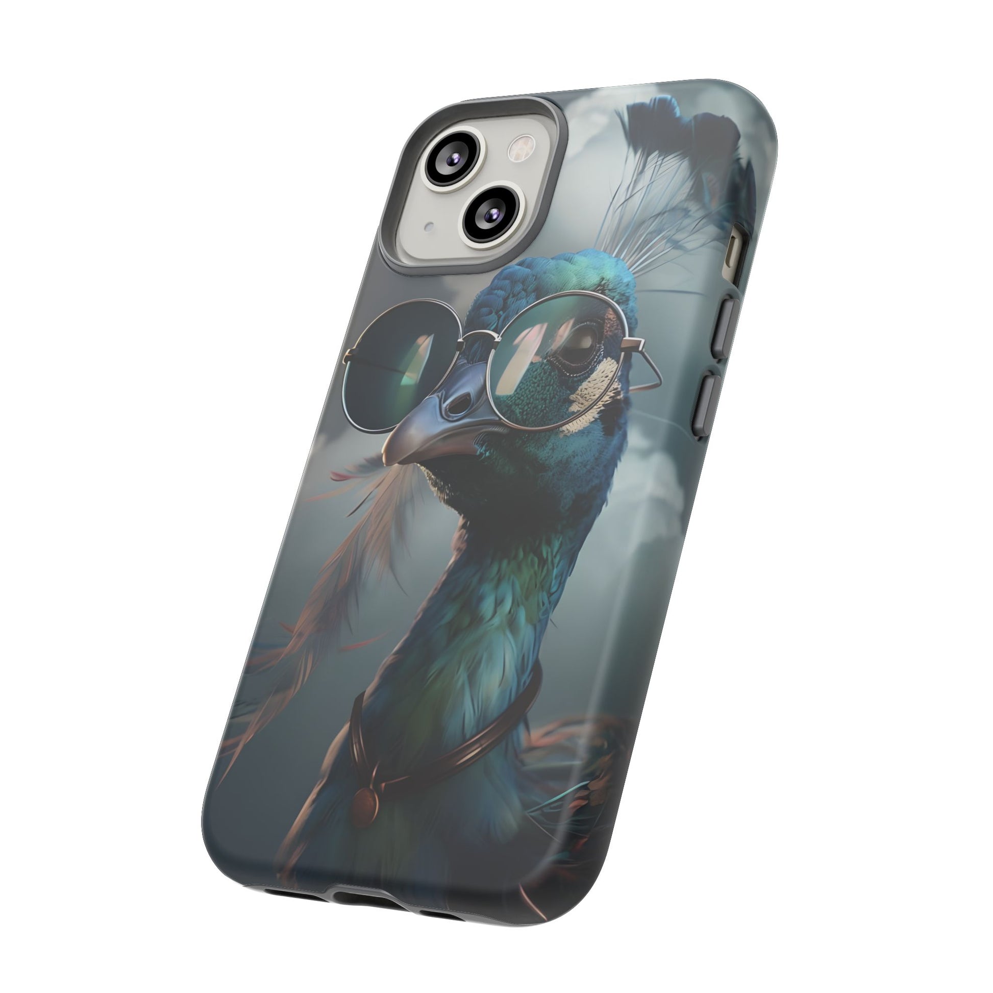 Phone Case, Peacock Design, Neon Lighting, Unique Gift, Hard Shell Cover, Protective Sleeve