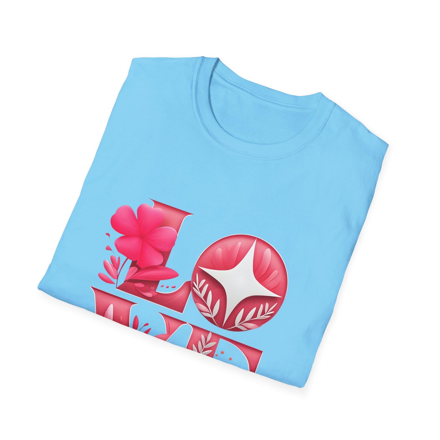 Love Typography Floral T-Shirt, Romantic Graphic Tee, Gift for Her, Valentine's Day Shirt, Spring Fashion Top