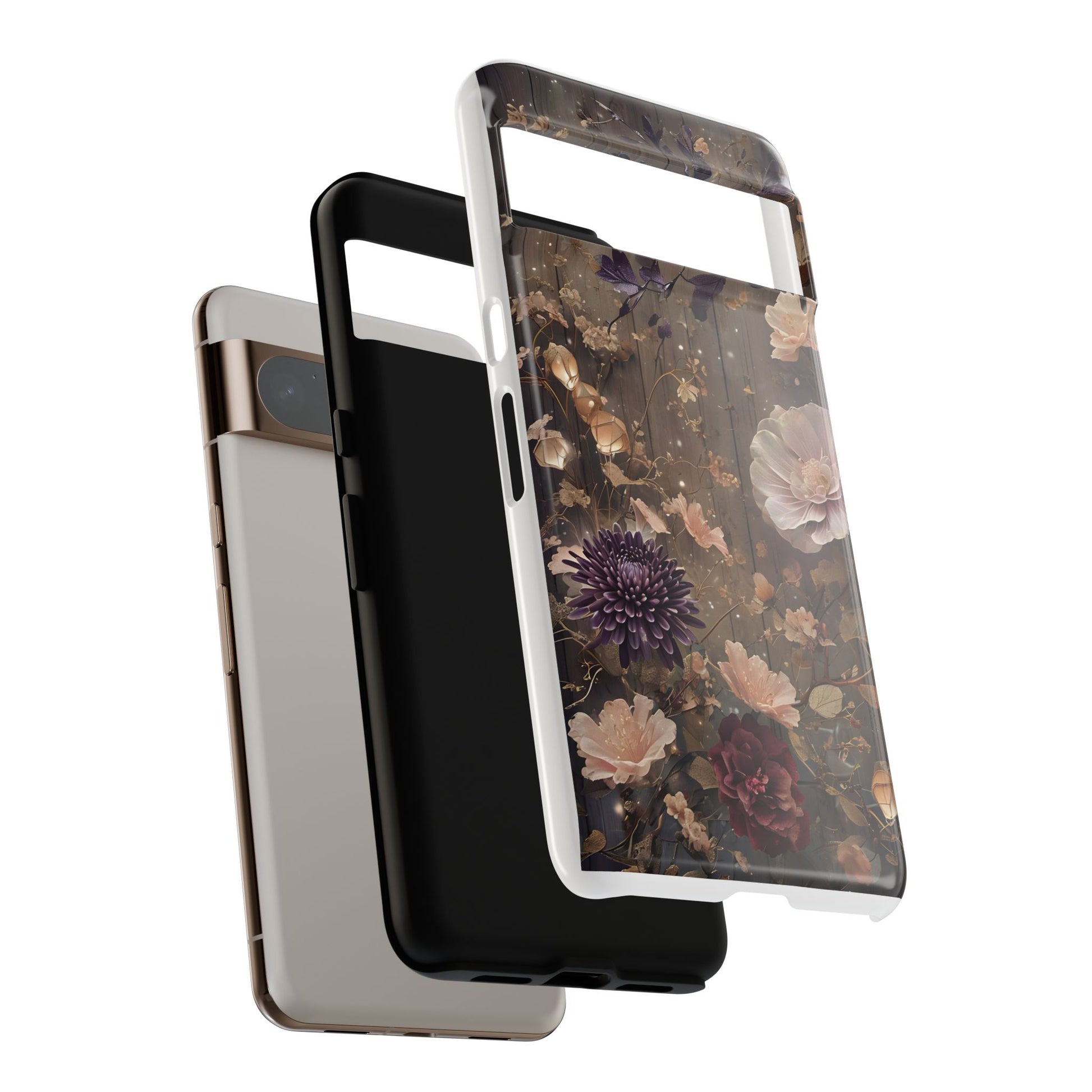 Tough Cases, Enchanting Floral Pattern - Floral Phone Case, Protective Phone Cover, Botanical Design, Flower Print, Tough Shell for Device