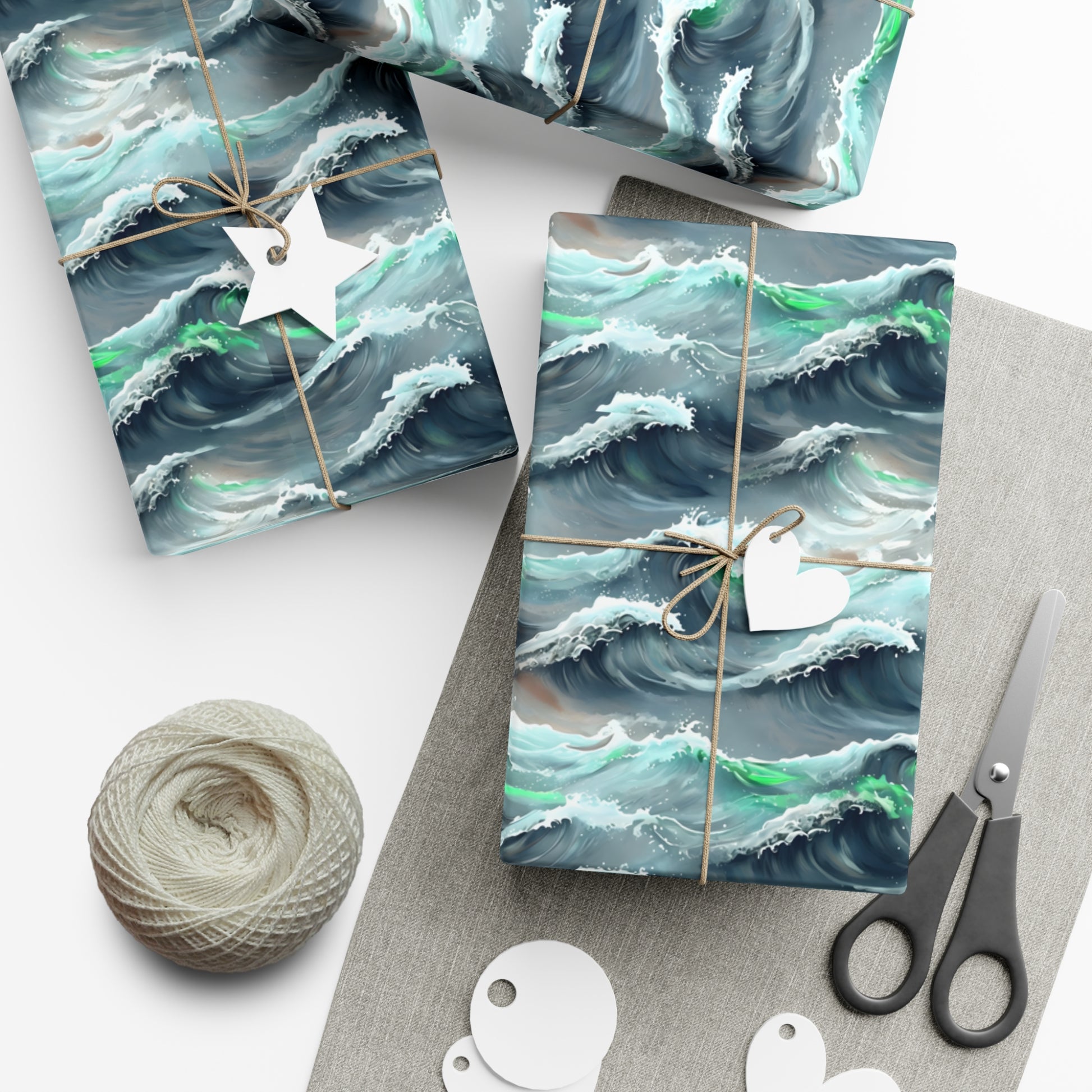 Ocean Waves Gift Wrap, Anime Design, Wrapping Paper Roll, Japanese Inspired Pattern, Gift Wrap Sheets, Birthday Party Supplies