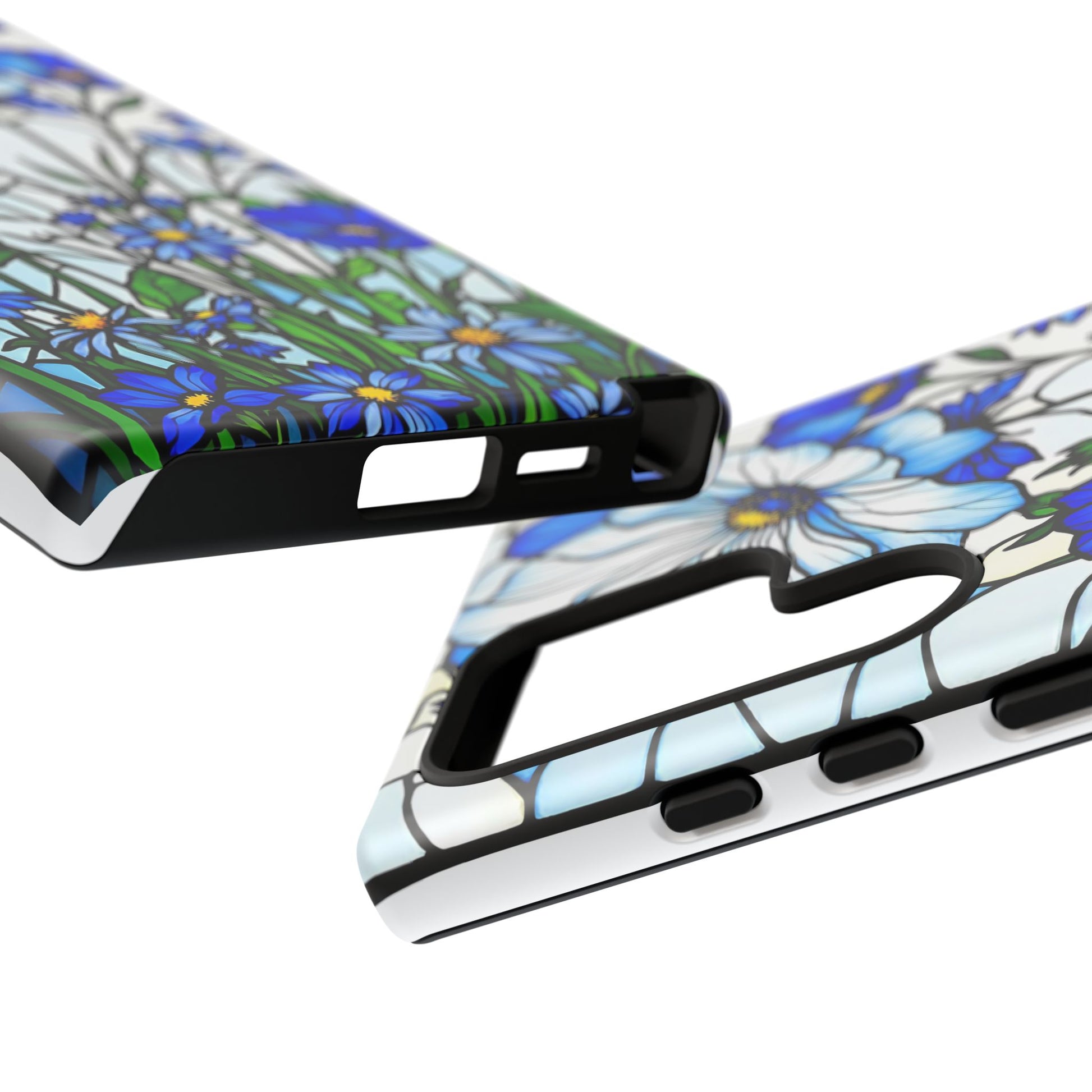 Botanical Stained Glass Tough Case - Floral Phone Cover, Protective Phone Case, Flower Pattern Phone Shell, Nature Inspired Smartphone Case,