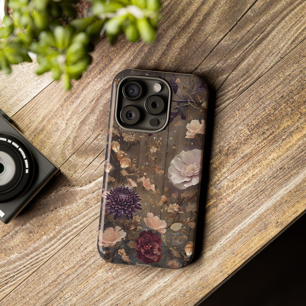 Tough Cases, Enchanting Floral Pattern - Floral Phone Case, Protective Phone Cover, Botanical Design, Flower Print, Tough Shell for Device