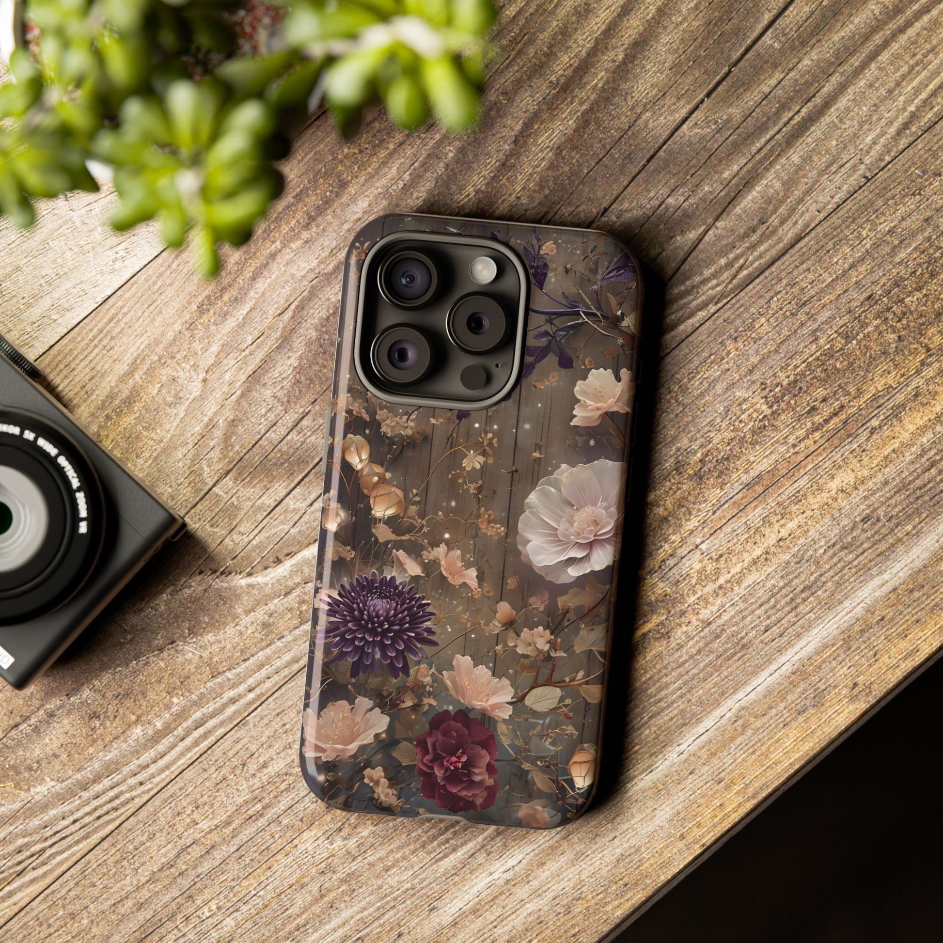 Tough Cases, Enchanting Floral Pattern - Floral Phone Case, Protective Phone Cover, Botanical Design, Flower Print, Tough Shell for Device