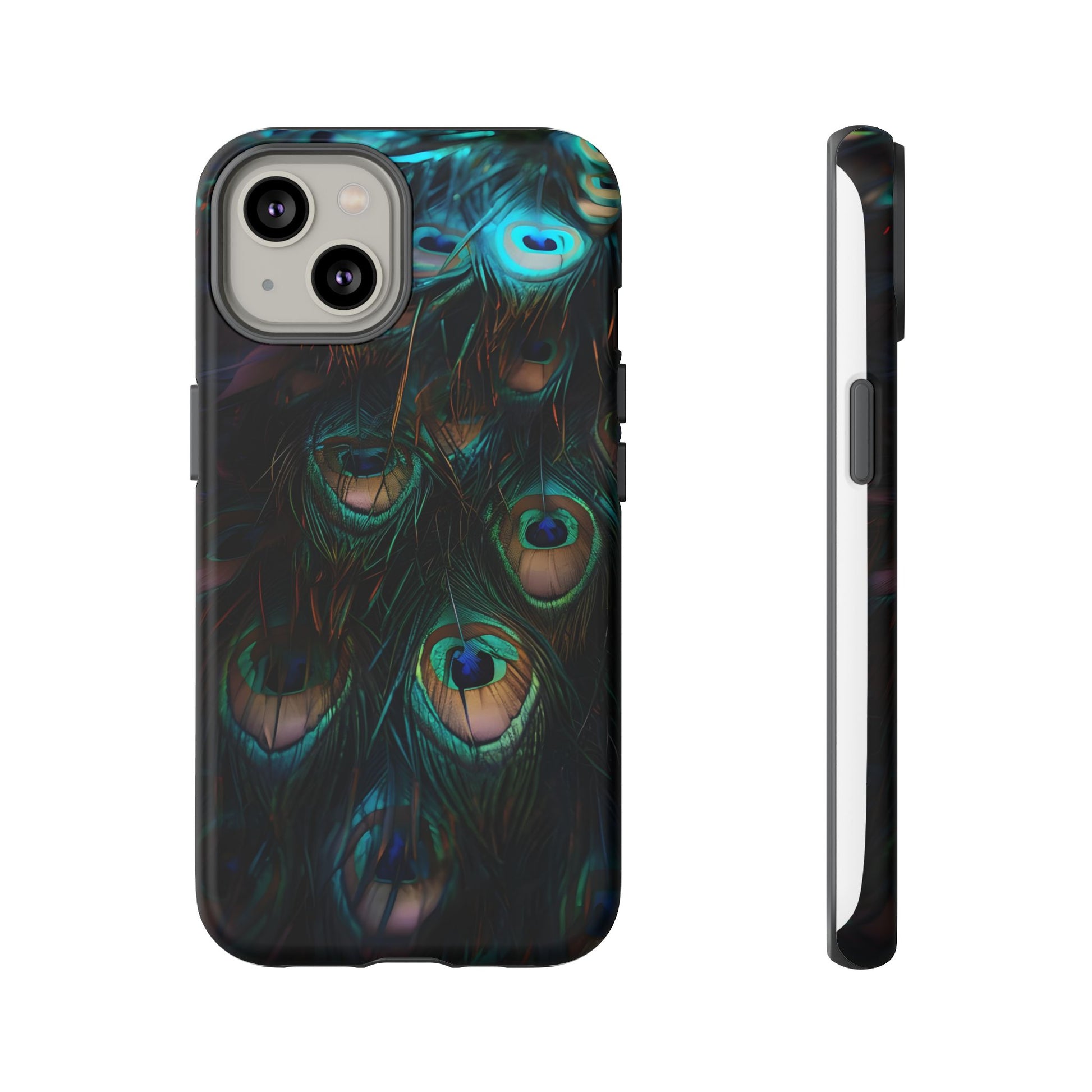 Phone Case, Close Up Peacock Feathers Design, Protective Cover, Unique Gift, Stylish Accessory, Nature Lover Gift, Feather Print Case