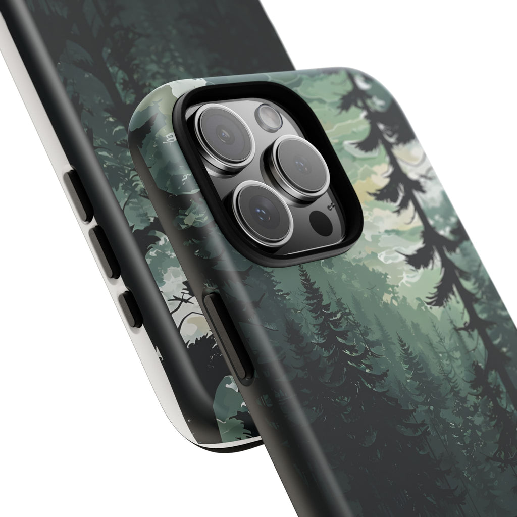 Phone Case, Serene Forest Landscape Digital Illustration Phone Case Cover, Tough Protective Cover, Unique Gift, Trendy