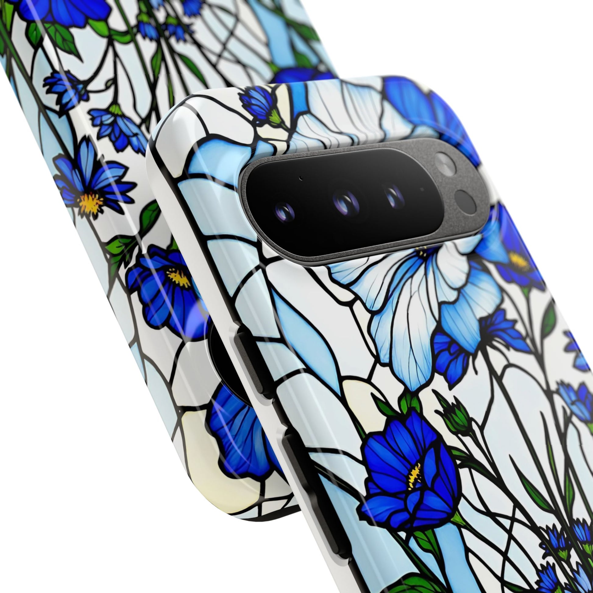 Botanical Stained Glass Tough Case - Floral Phone Cover, Protective Phone Case, Flower Pattern Phone Shell, Nature Inspired Smartphone Case,