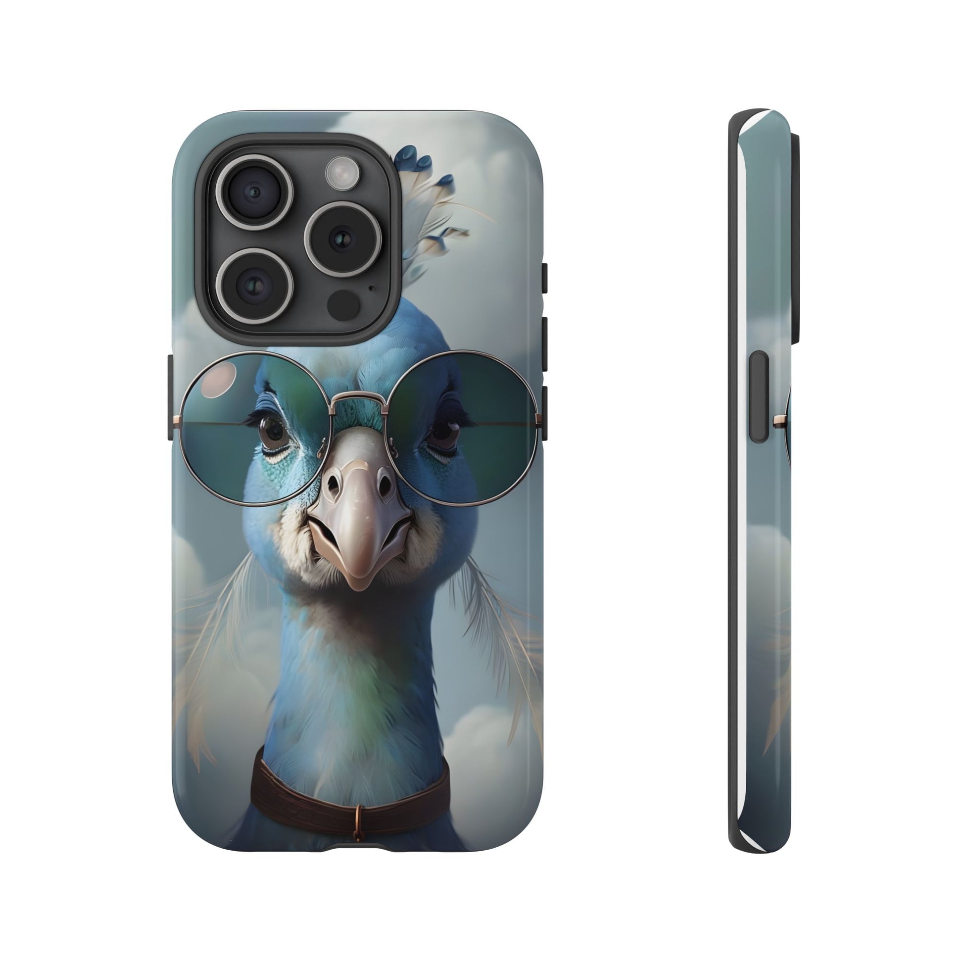Phone Case, Glamorous Peacock Wearing Sunglasses - Protective Cover, Unique Gift, Trendy Accessories, Animal Lover, Fashionable Mobile Shell