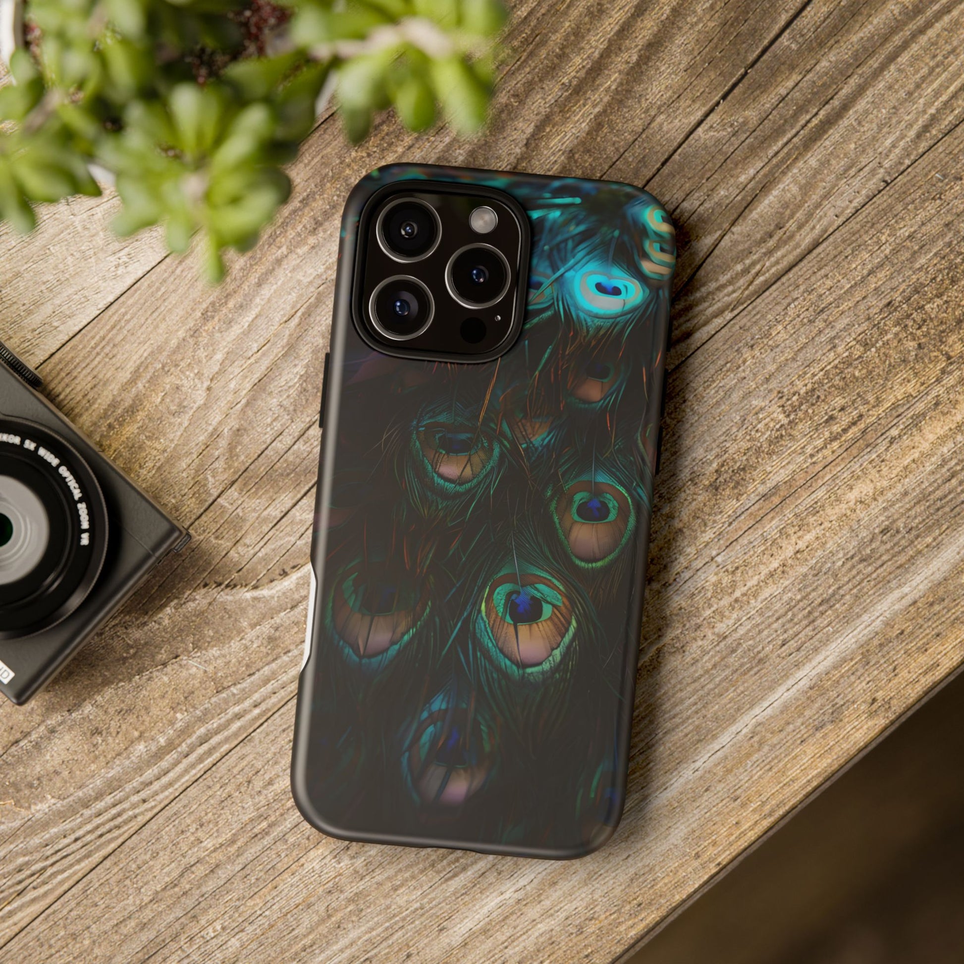 Phone Case, Close Up Peacock Feathers Design, Protective Cover, Unique Gift, Stylish Accessory, Nature Lover Gift, Feather Print Case