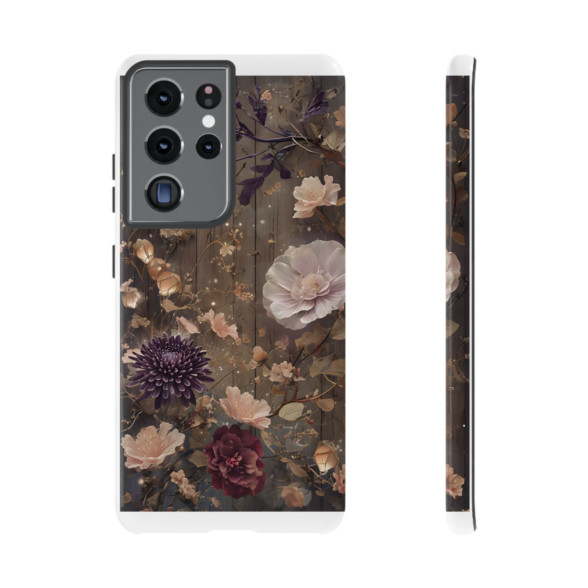 Tough Cases, Enchanting Floral Pattern - Floral Phone Case, Protective Phone Cover, Botanical Design, Flower Print, Tough Shell for Device