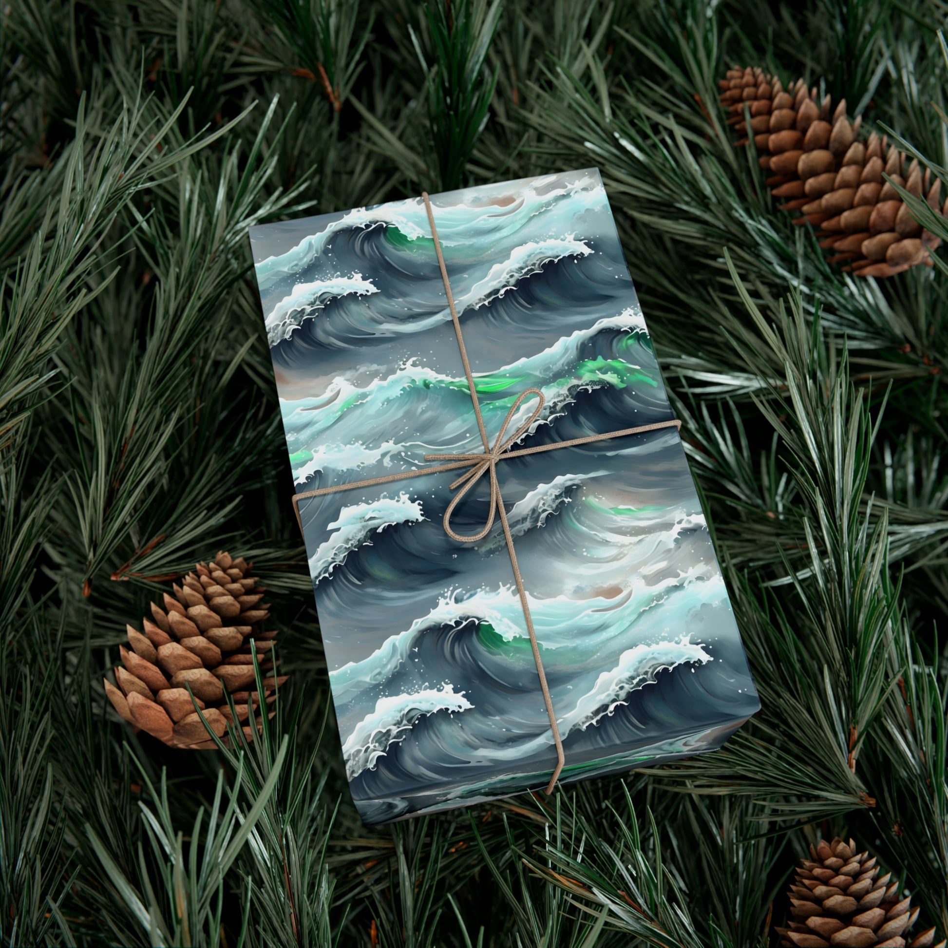 Ocean Waves Gift Wrap, Anime Design, Wrapping Paper Roll, Japanese Inspired Pattern, Gift Wrap Sheets, Birthday Party Supplies