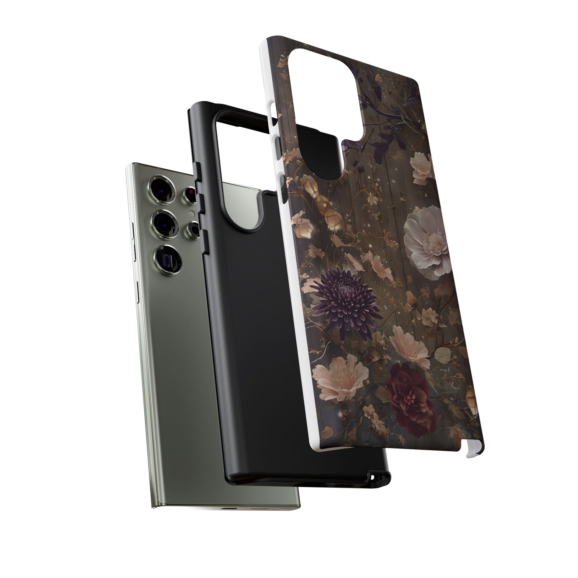 Tough Cases, Enchanting Floral Pattern - Floral Phone Case, Protective Phone Cover, Botanical Design, Flower Print, Tough Shell for Device