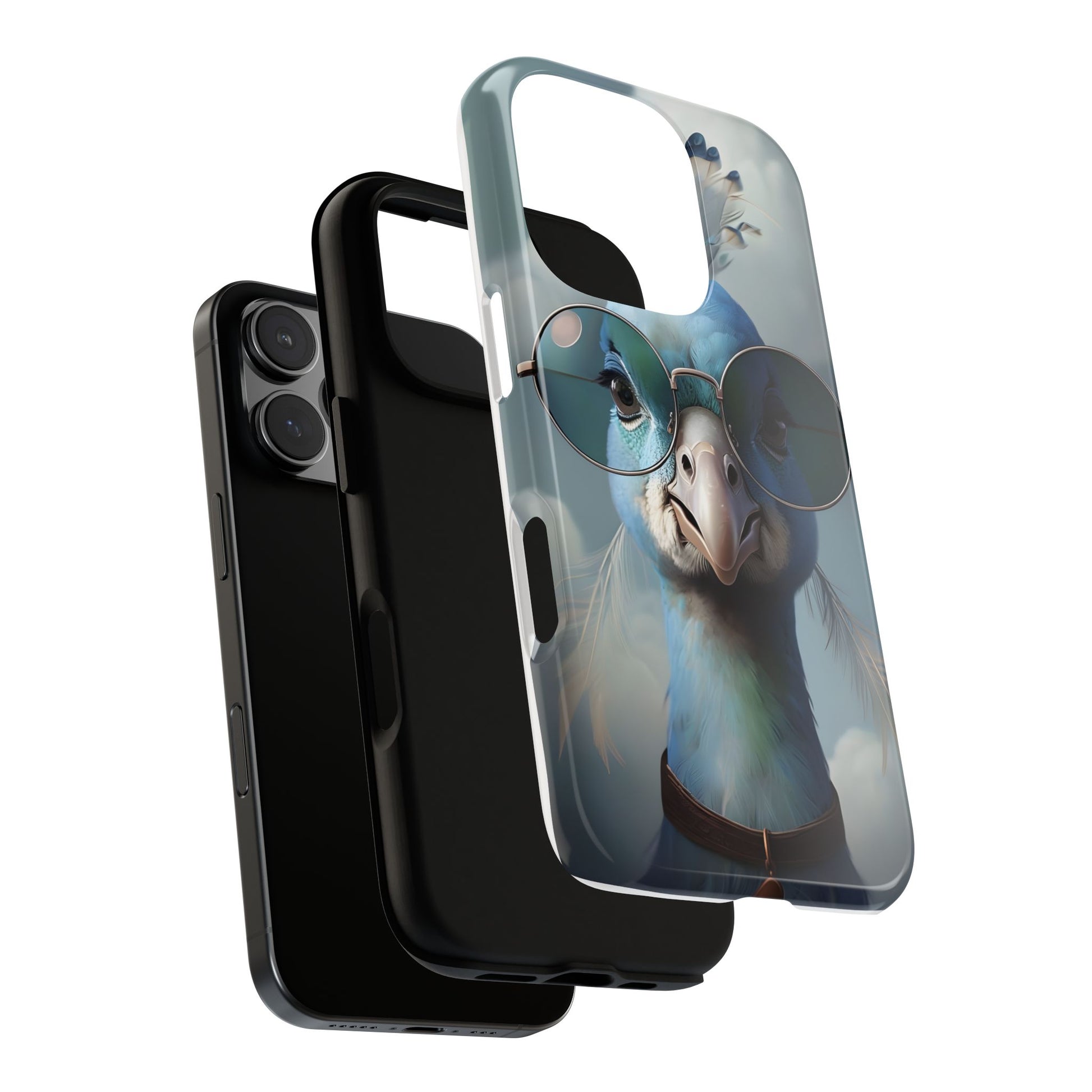 Phone Case, Glamorous Peacock Wearing Sunglasses - Protective Cover, Unique Gift, Trendy Accessories, Animal Lover, Fashionable Mobile Shell