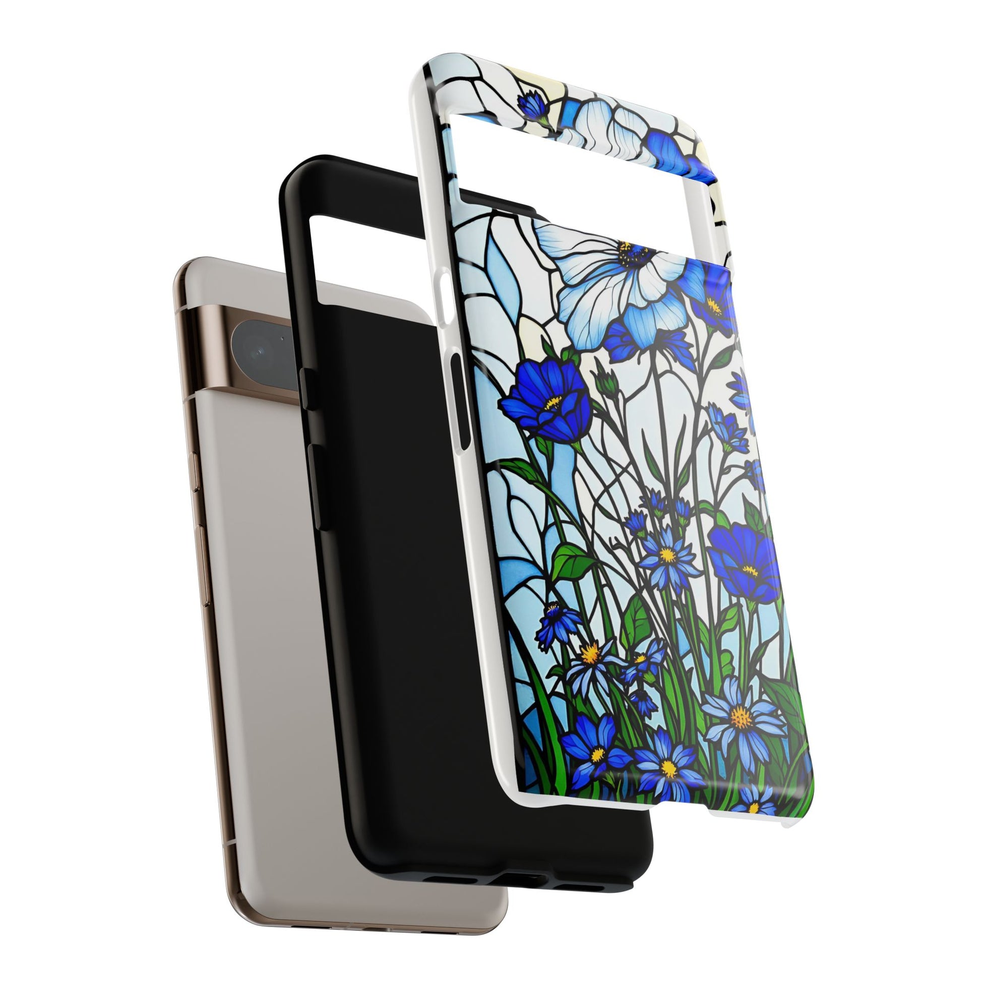 Botanical Stained Glass Tough Case - Floral Phone Cover, Protective Phone Case, Flower Pattern Phone Shell, Nature Inspired Smartphone Case,