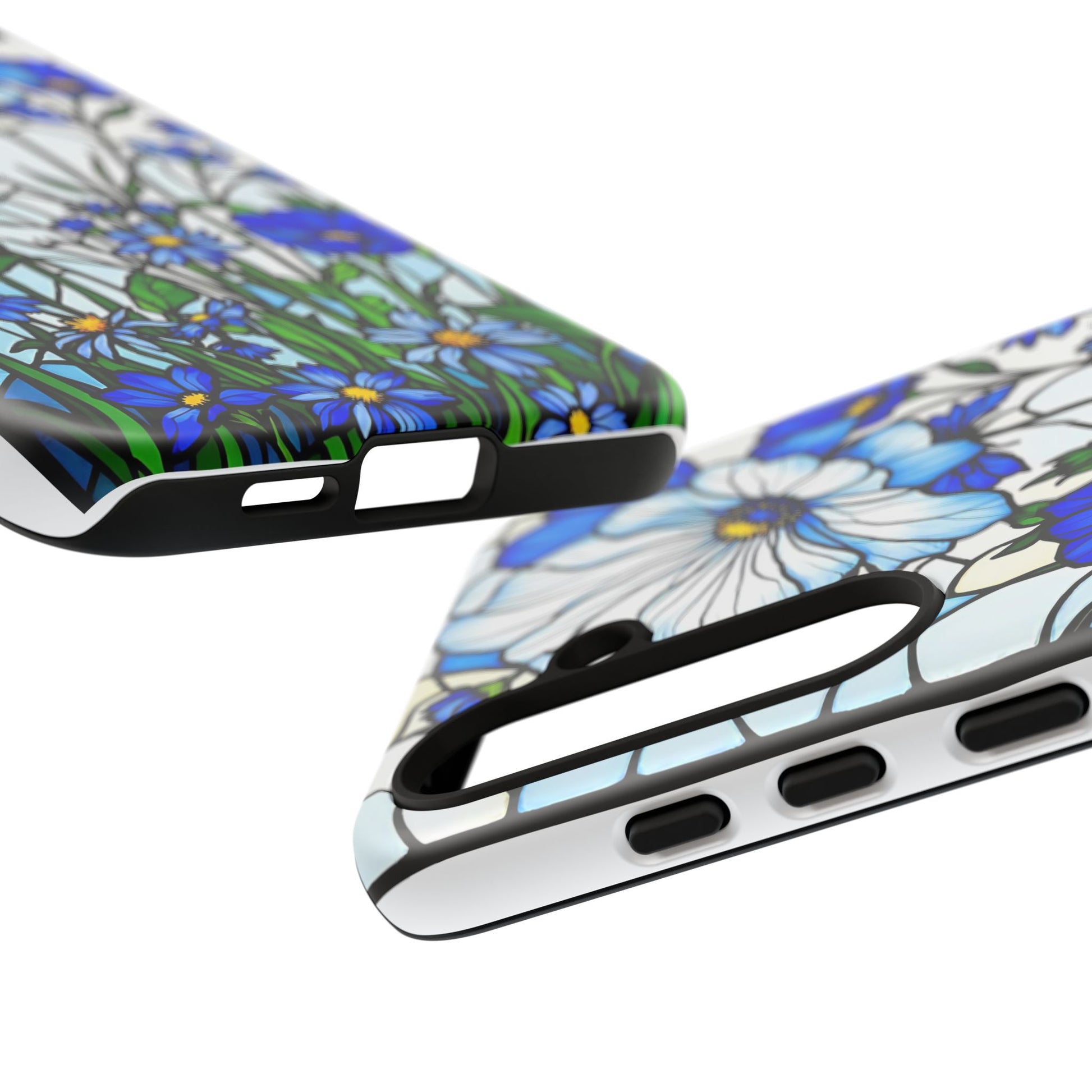 Botanical Stained Glass Tough Case - Floral Phone Cover, Protective Phone Case, Flower Pattern Phone Shell, Nature Inspired Smartphone Case,