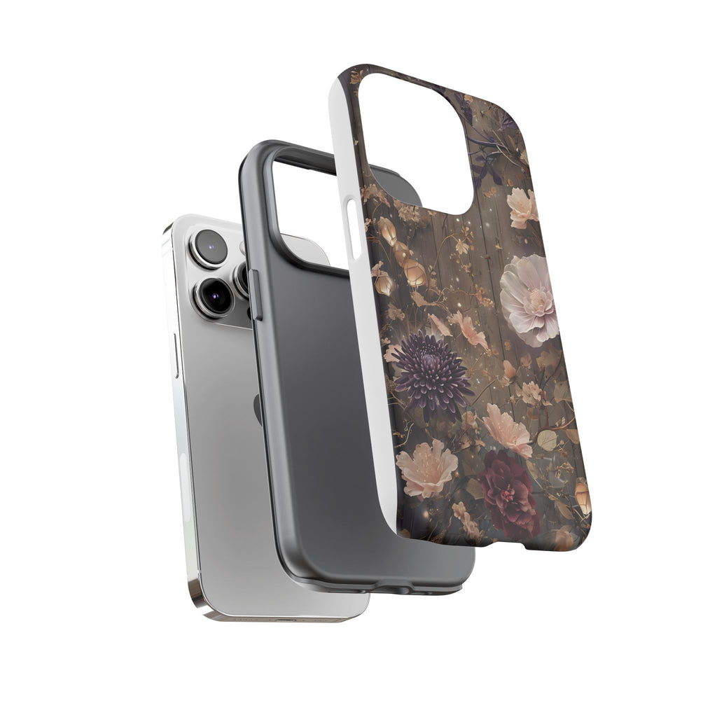Tough Cases, Enchanting Floral Pattern - Floral Phone Case, Protective Phone Cover, Botanical Design, Flower Print, Tough Shell for Device