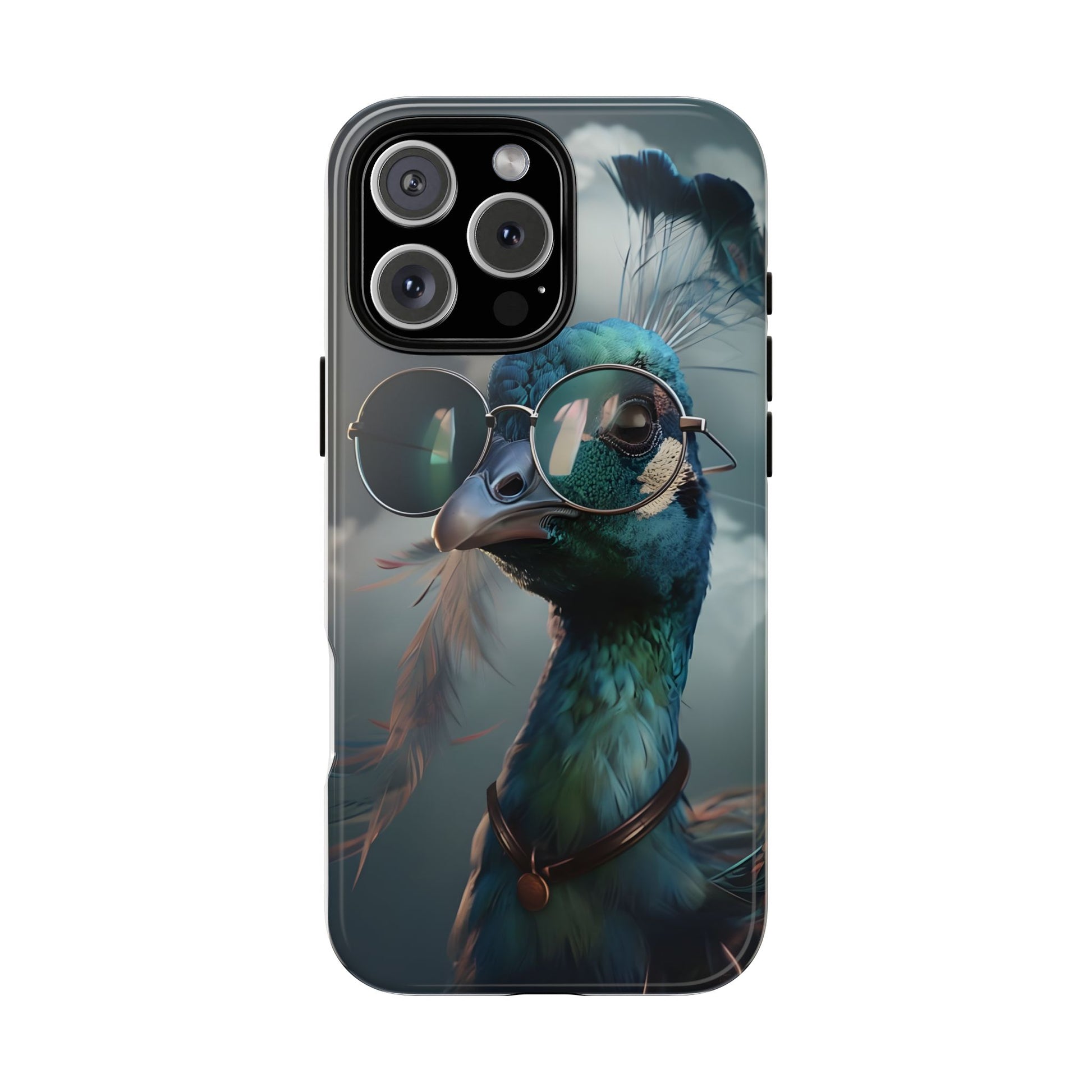 Phone Case, Peacock Design, Neon Lighting, Unique Gift, Hard Shell Cover, Protective Sleeve