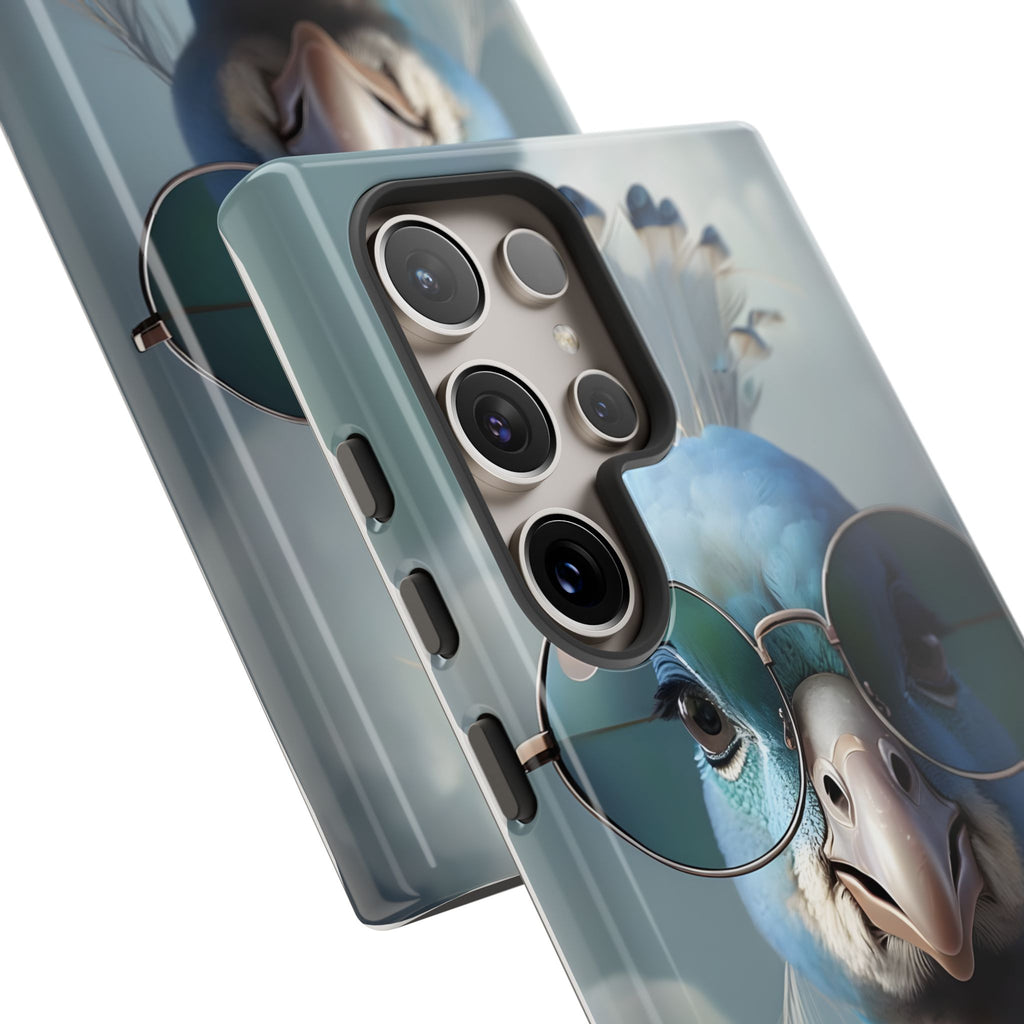 Phone Case, Glamorous Peacock Wearing Sunglasses - Protective Cover, Unique Gift, Trendy Accessories, Animal Lover, Fashionable Mobile Shell