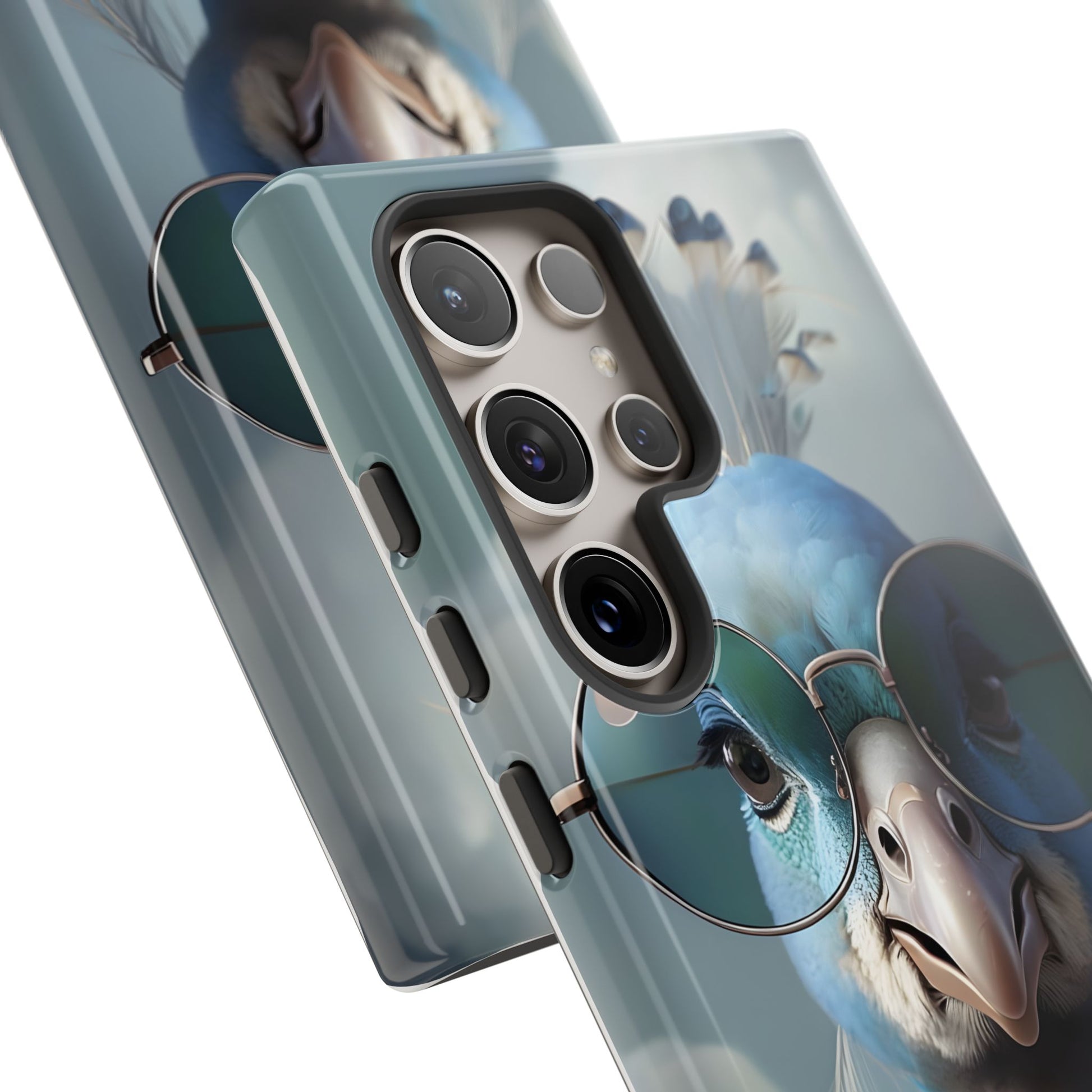 Phone Case, Glamorous Peacock Wearing Sunglasses - Protective Cover, Unique Gift, Trendy Accessories, Animal Lover, Fashionable Mobile Shell