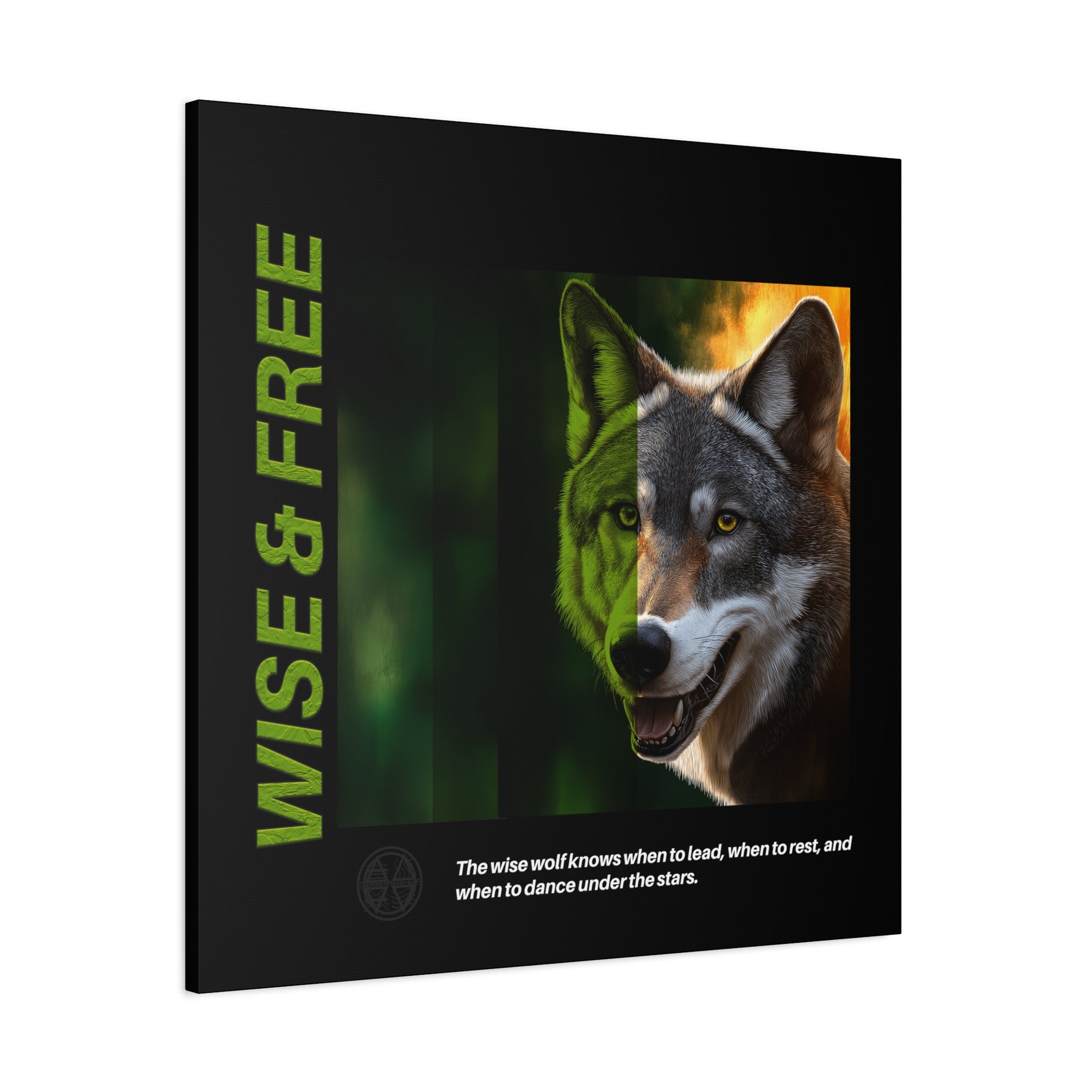 Canvas Art, Wise & Free Wall Decor, Inspirational Wolf, Motivational Home Decor, Nature-Themed Gift