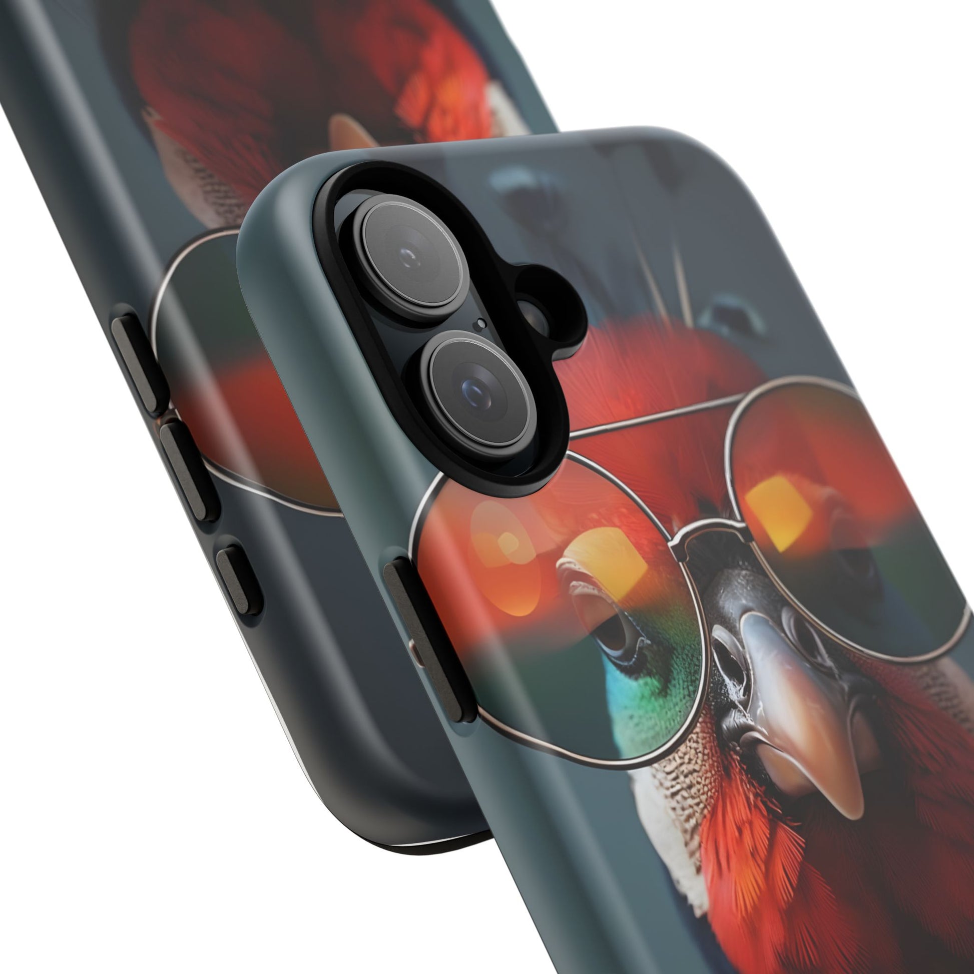 Phone Cases, Bright Exotic Bird in Cool Sunglasses, Protective Tough Cover, Tropical Animal Print, Unique Gift for Bird Lovers, Accessories