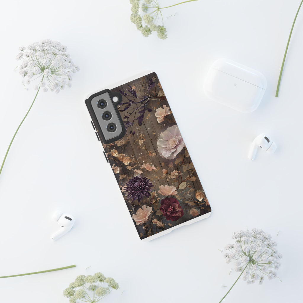 Tough Cases, Enchanting Floral Pattern - Floral Phone Case, Protective Phone Cover, Botanical Design, Flower Print, Tough Shell for Device