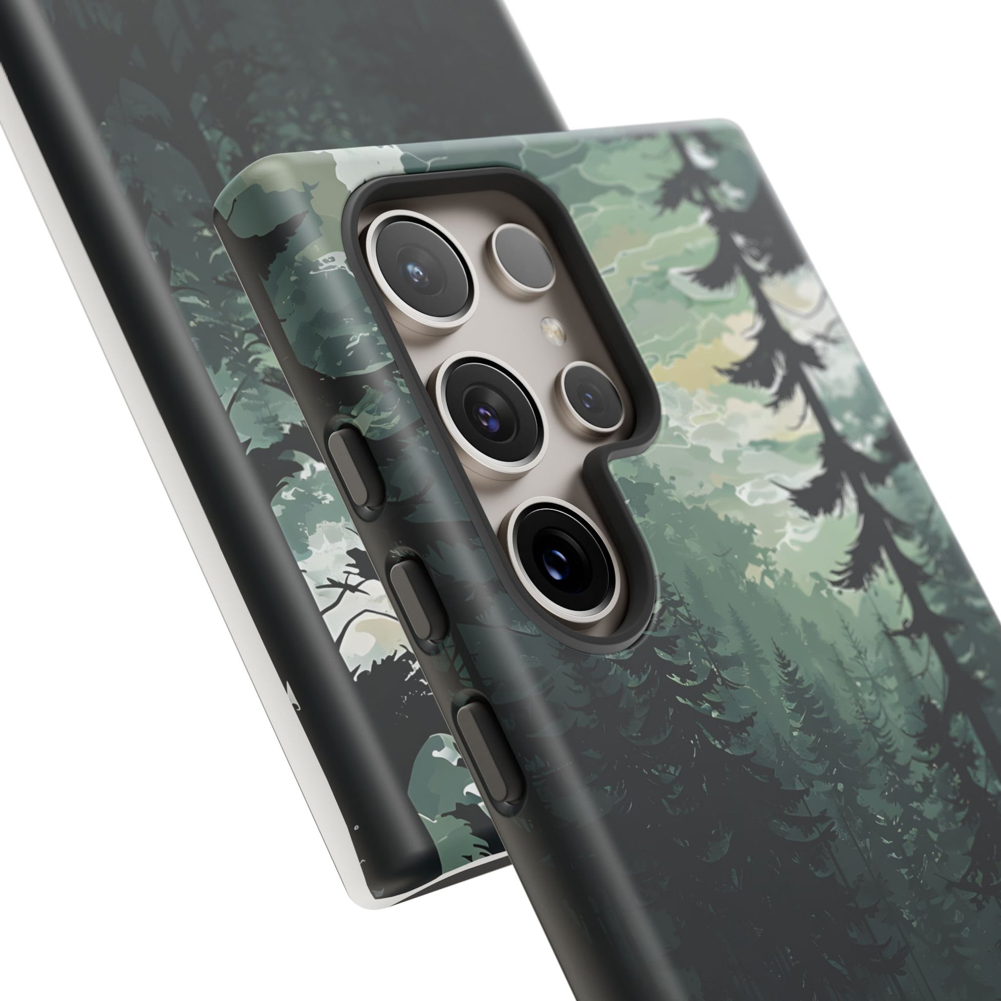 Phone Case, Serene Forest Landscape Digital Illustration Phone Case Cover, Tough Protective Cover, Unique Gift, Trendy
