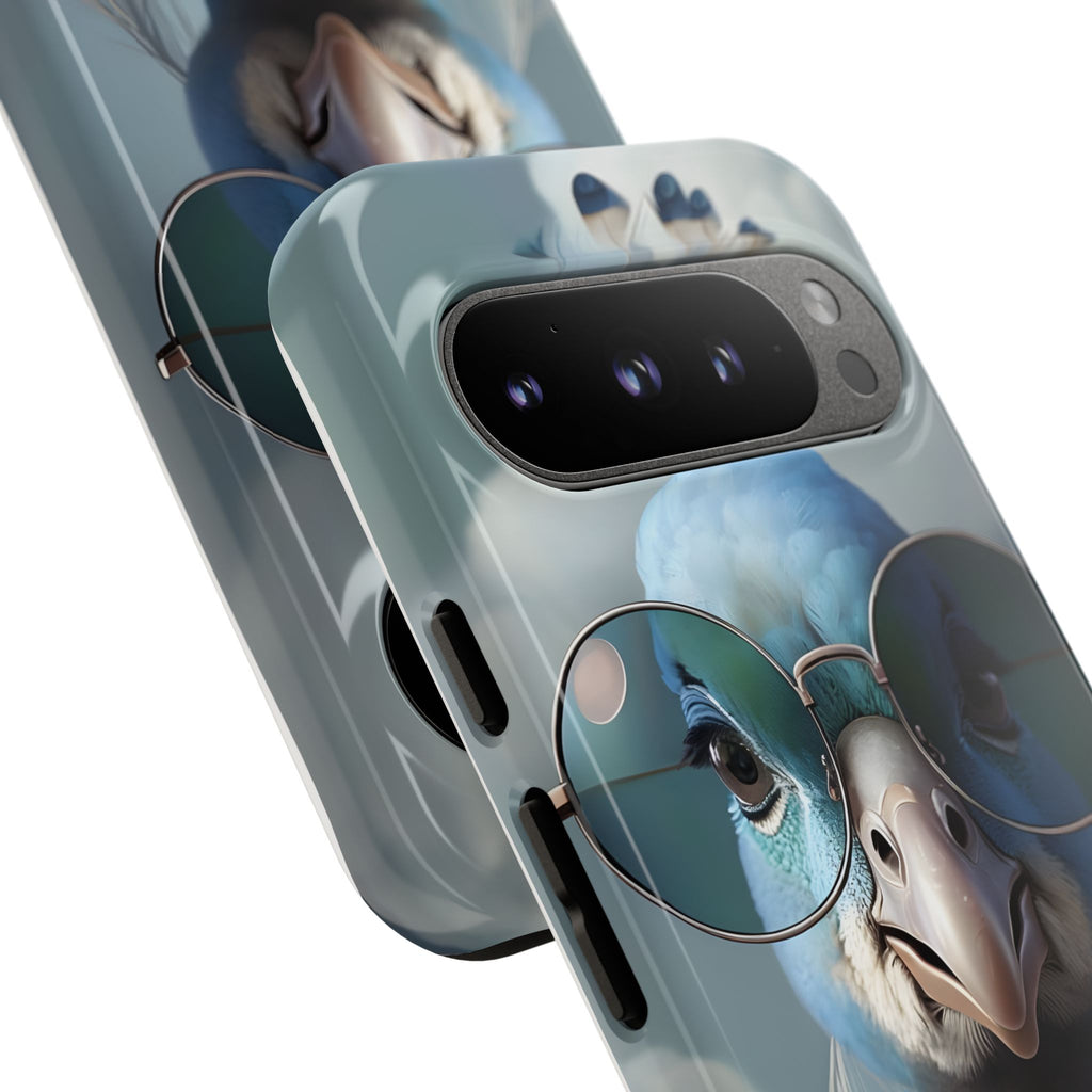 Phone Case, Glamorous Peacock Wearing Sunglasses - Protective Cover, Unique Gift, Trendy Accessories, Animal Lover, Fashionable Mobile Shell
