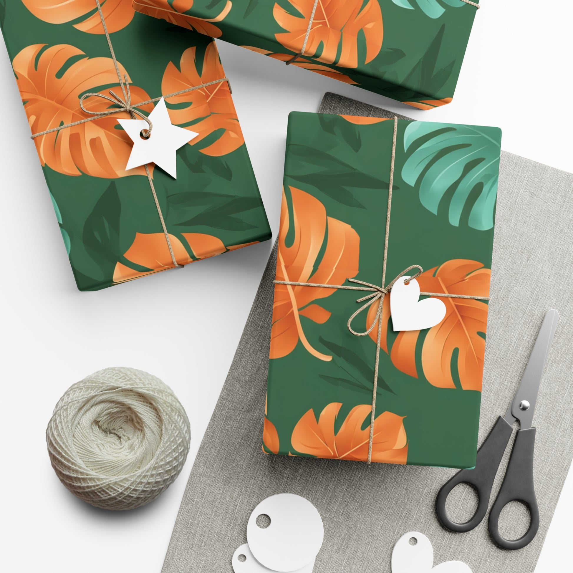 Wrapping Paper, Tropical Monstera Leaf Gift Wrap, Botanical Pattern Sheets, Colorful Holiday Gift Wrap, Jungle Party Wrap Roll, Leafy