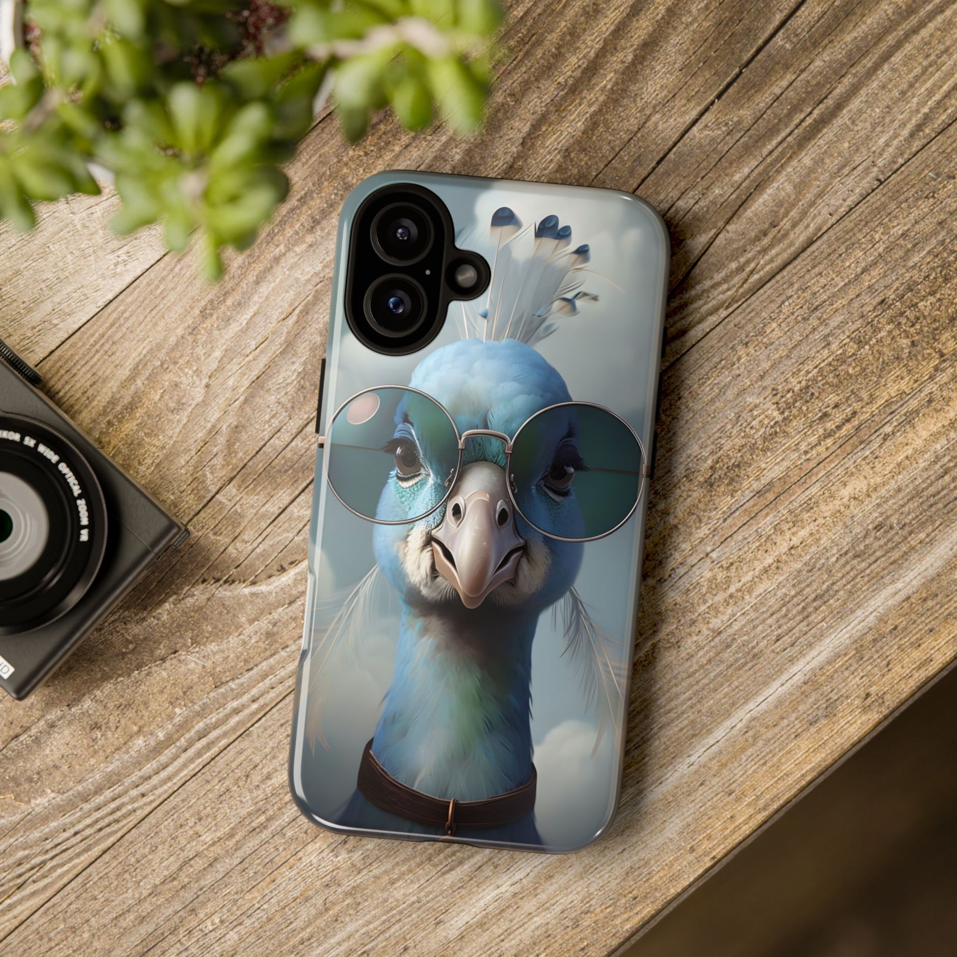 Phone Case, Glamorous Peacock Wearing Sunglasses - Protective Cover, Unique Gift, Trendy Accessories, Animal Lover, Fashionable Mobile Shell